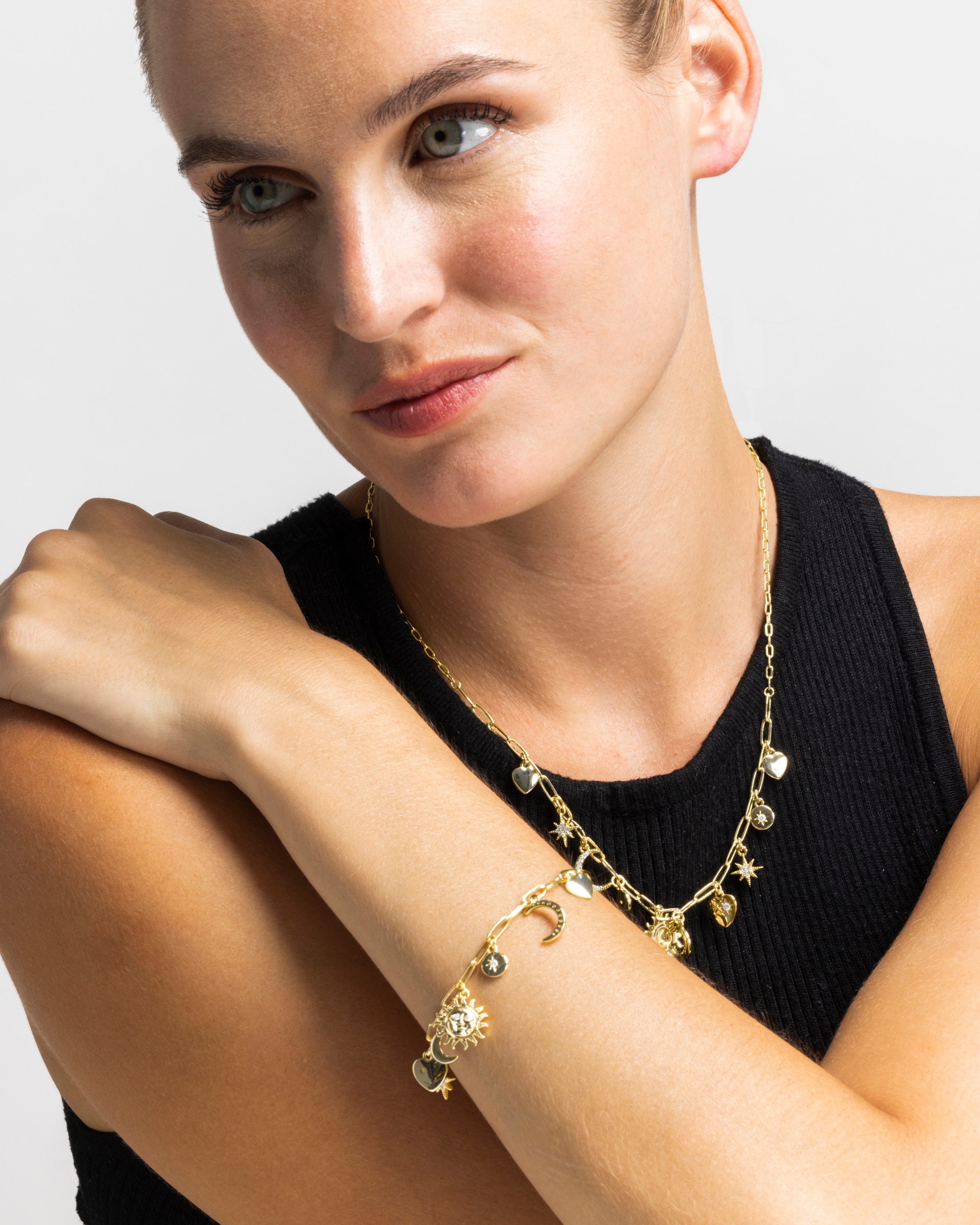 Pulseira com Charms Boho Acabada em Ouro Amarelo de 18 Quilates Amarelo-2