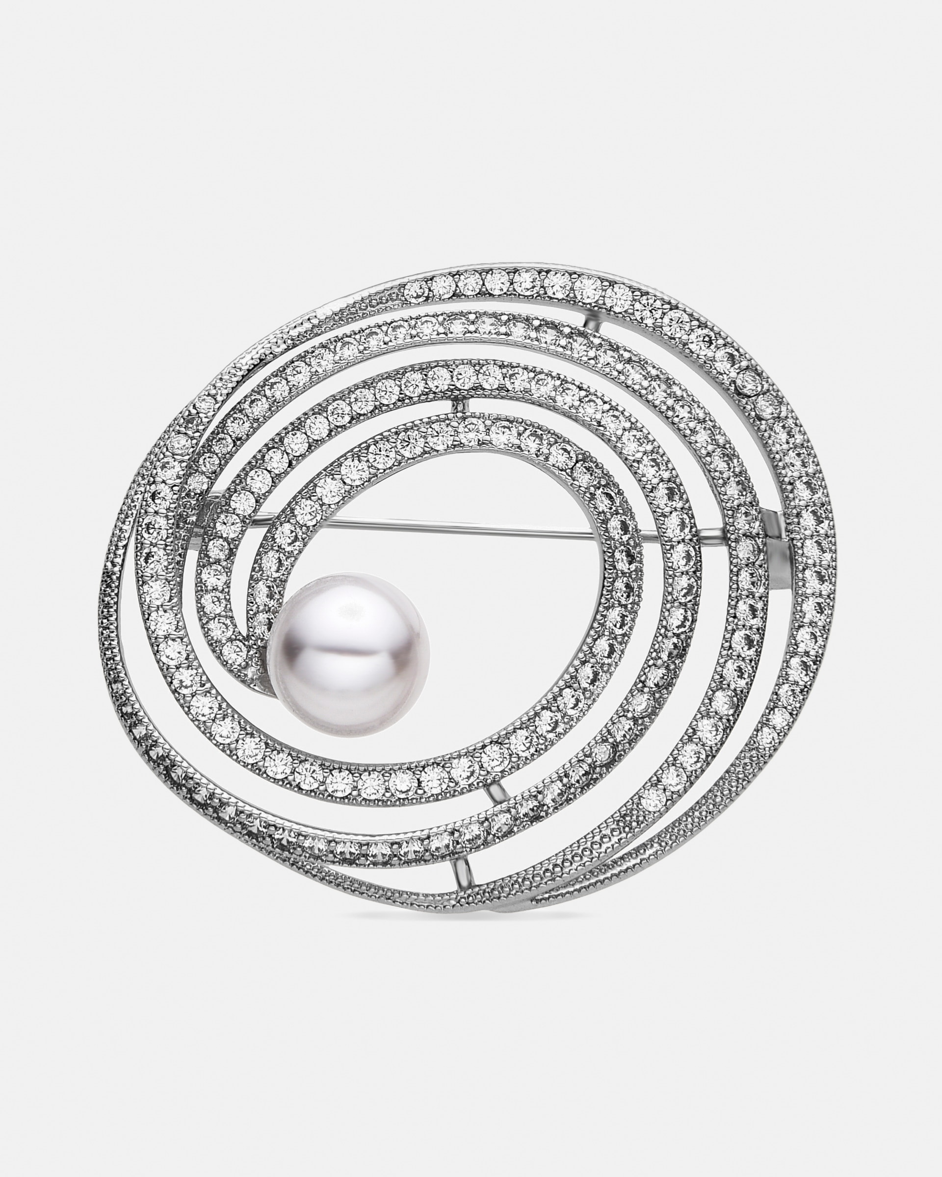 Imagem 0 de Broche Africa com Acabamento em Ródio e Zirconita Brilhante