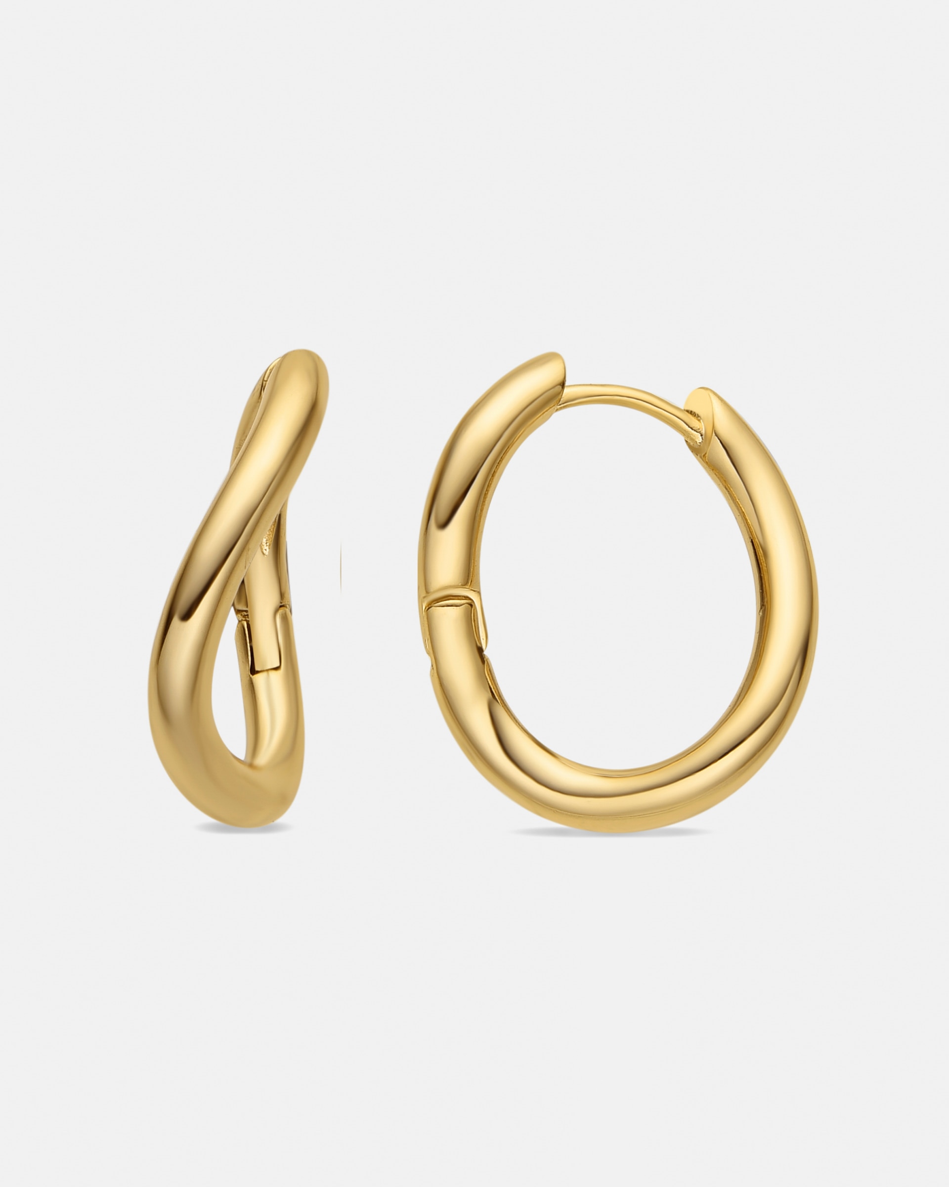 Brincos de Argola Basic Acabados em Ouro Amarelo de 18 Quilates Ouro-1