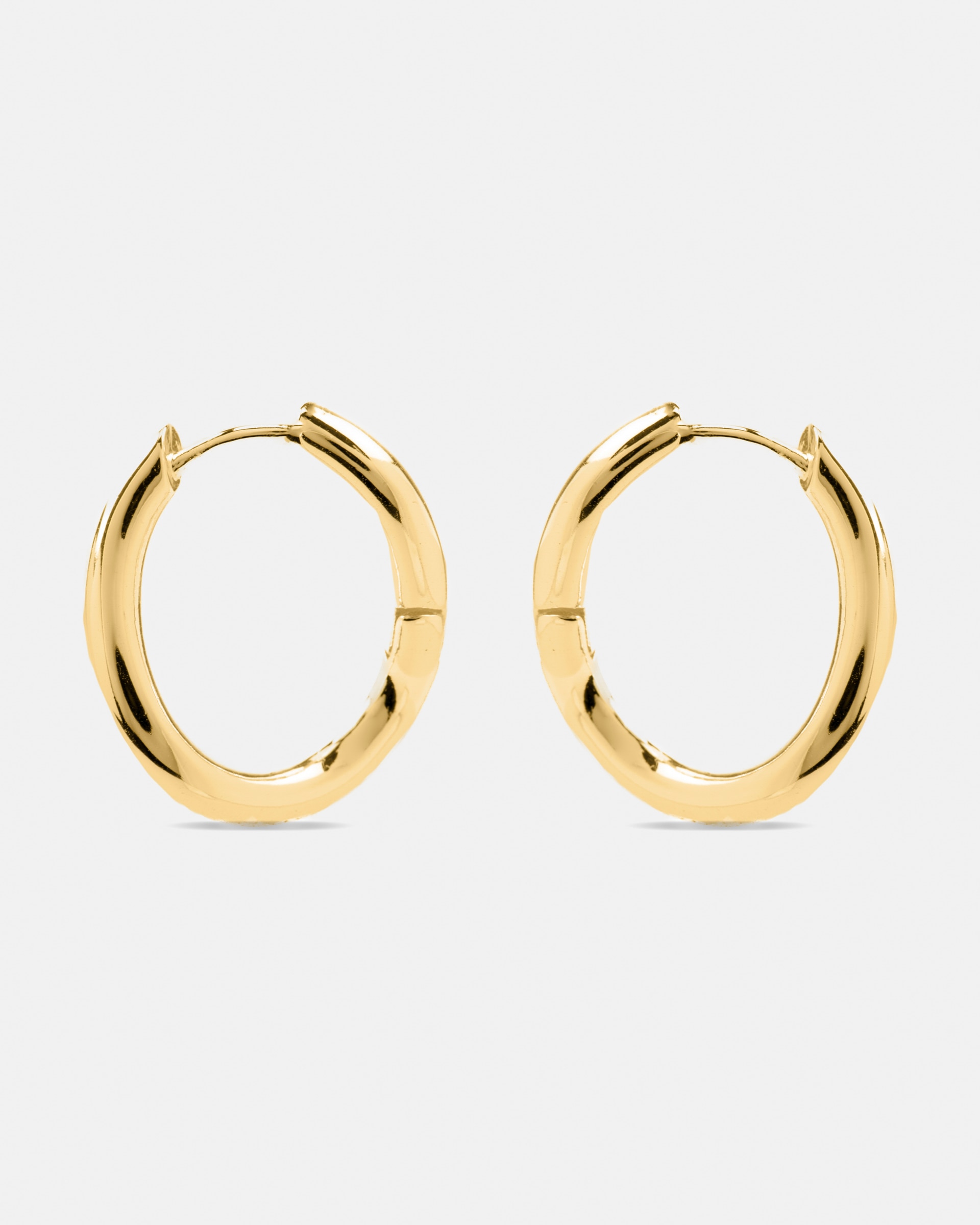 Brincos de Argola Basic Acabados em Ouro Amarelo de 18 Quilates Ouro-3