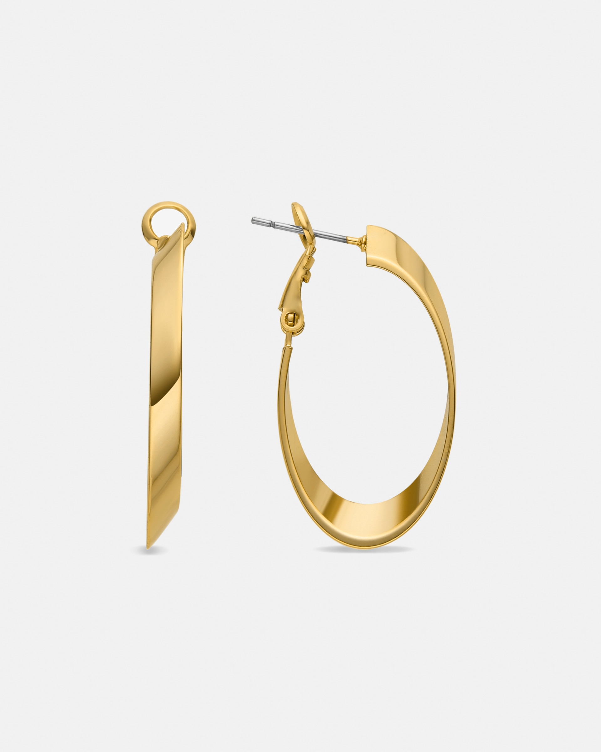 Brincos Grandes com Acabamento em Ouro Amarelo de 18 Quilates Amarelo-1