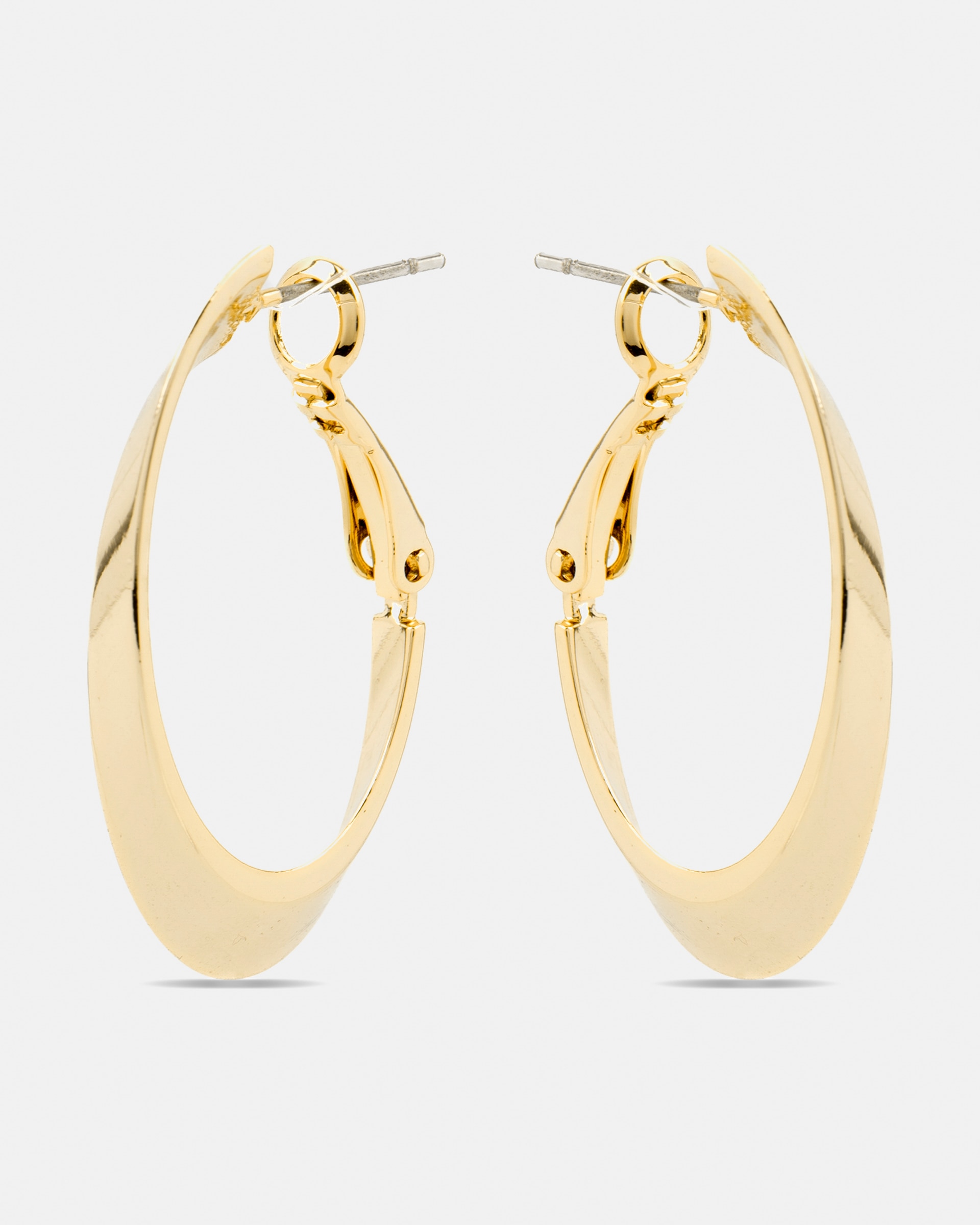 Brincos Grandes com Acabamento em Ouro Amarelo de 18 Quilates Amarelo-3