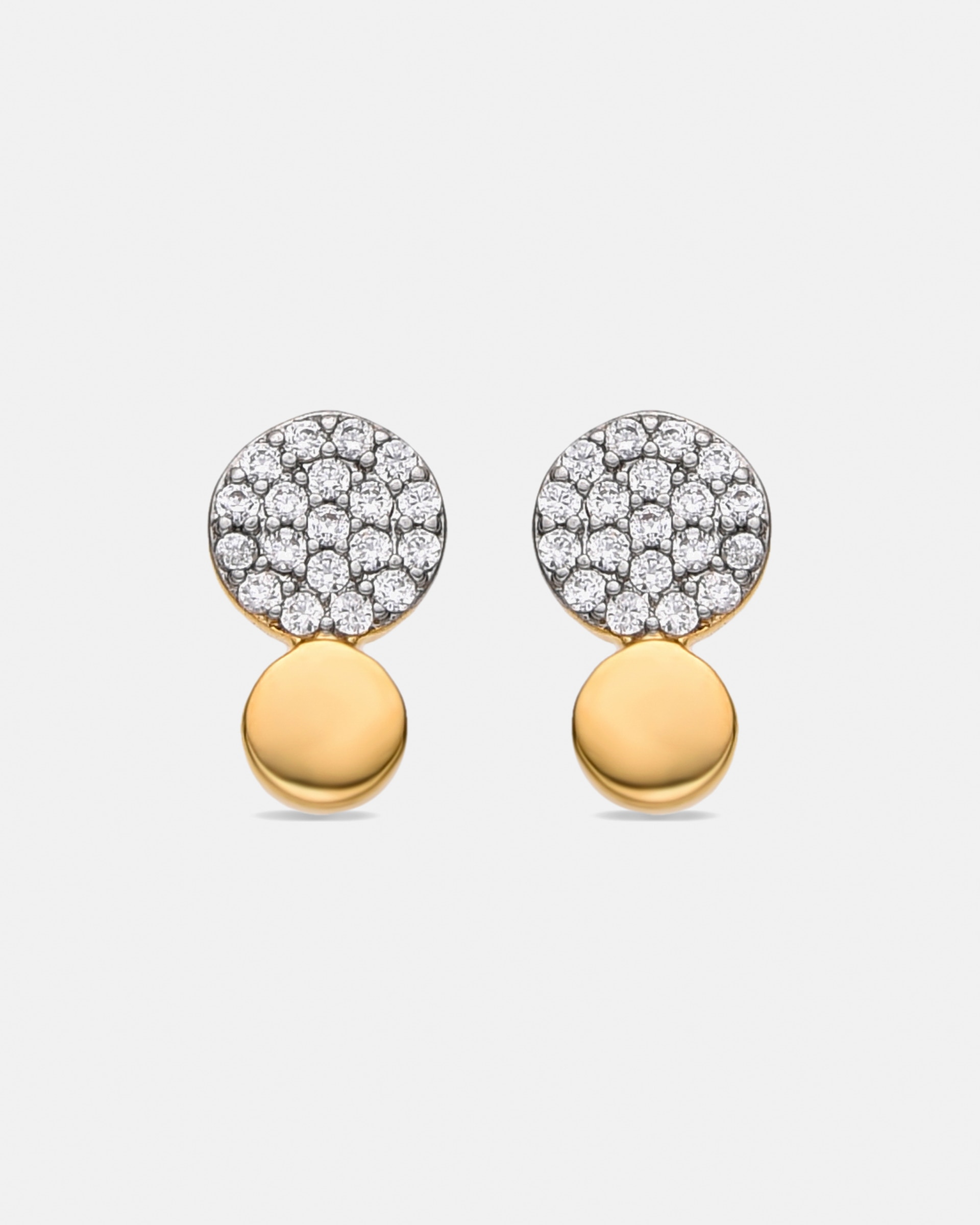 Imagem 0 de Brincos Basic Acabados em Ouro Amarelo de 18 Quilates com Zirconita Brilhante