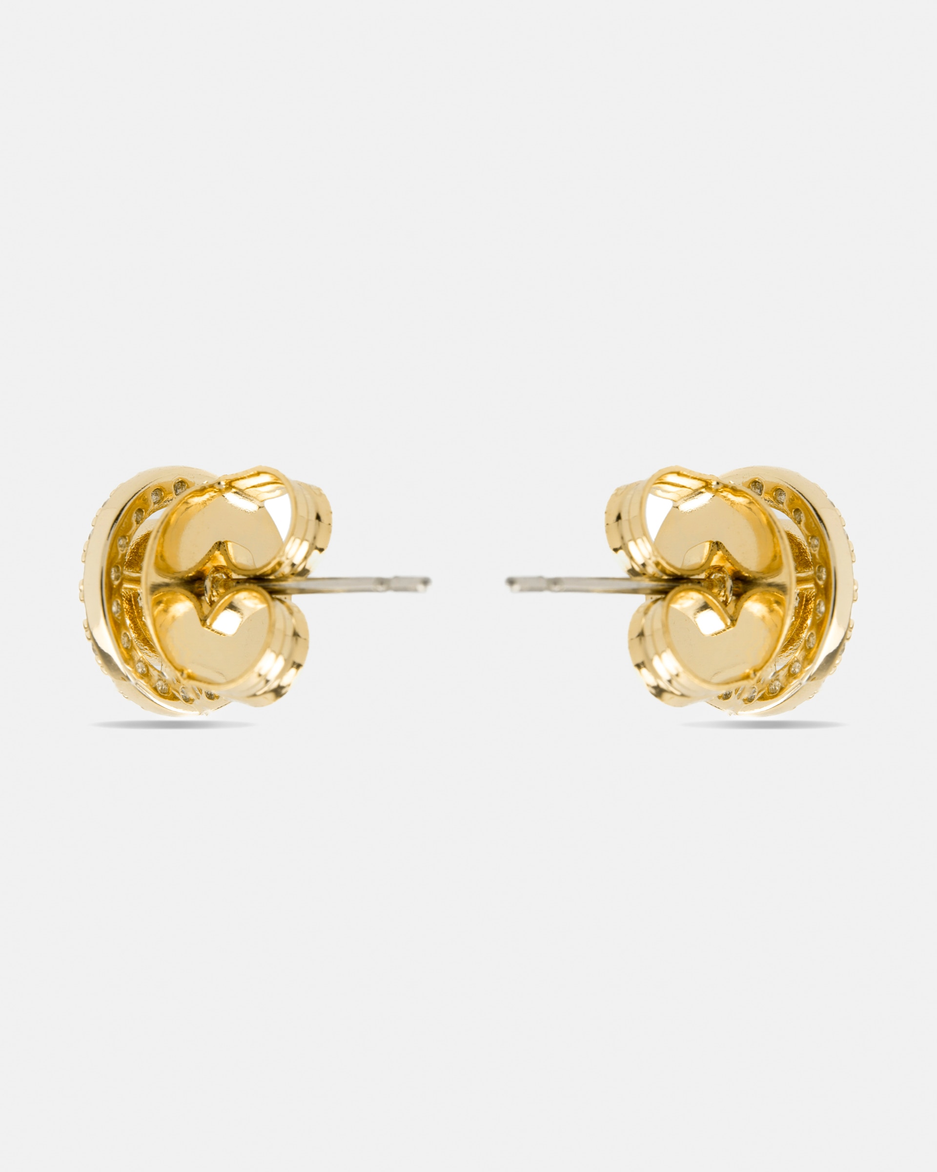 Brincos Basic Acabados em Ouro Amarelo de 18 Quilates com Zirconita Brilhante Ouro / Prata-3