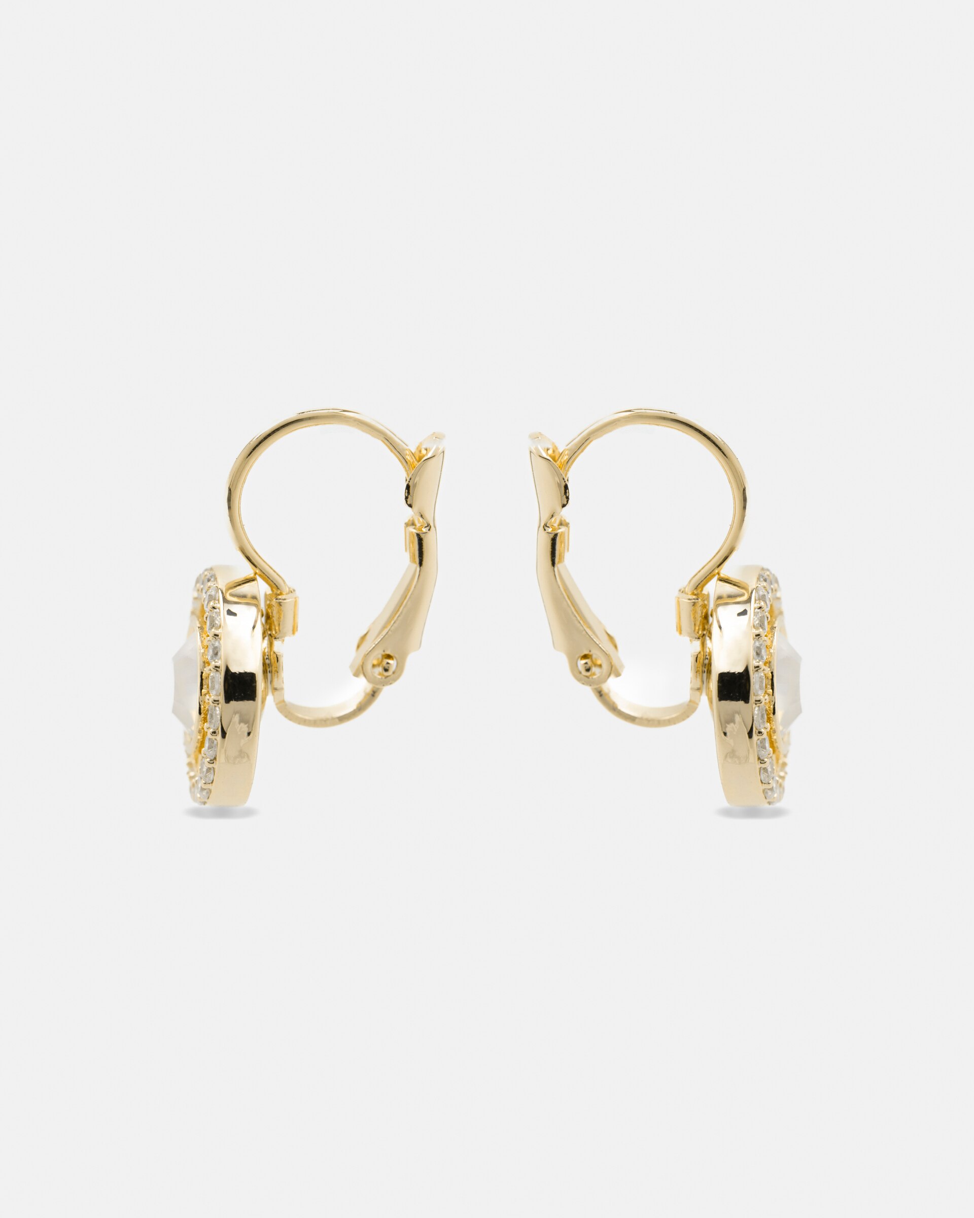 Brincos Basic Acabados em Ouro Amarelo de 18 Quilates com Zirconita Brilhante Ouro-3