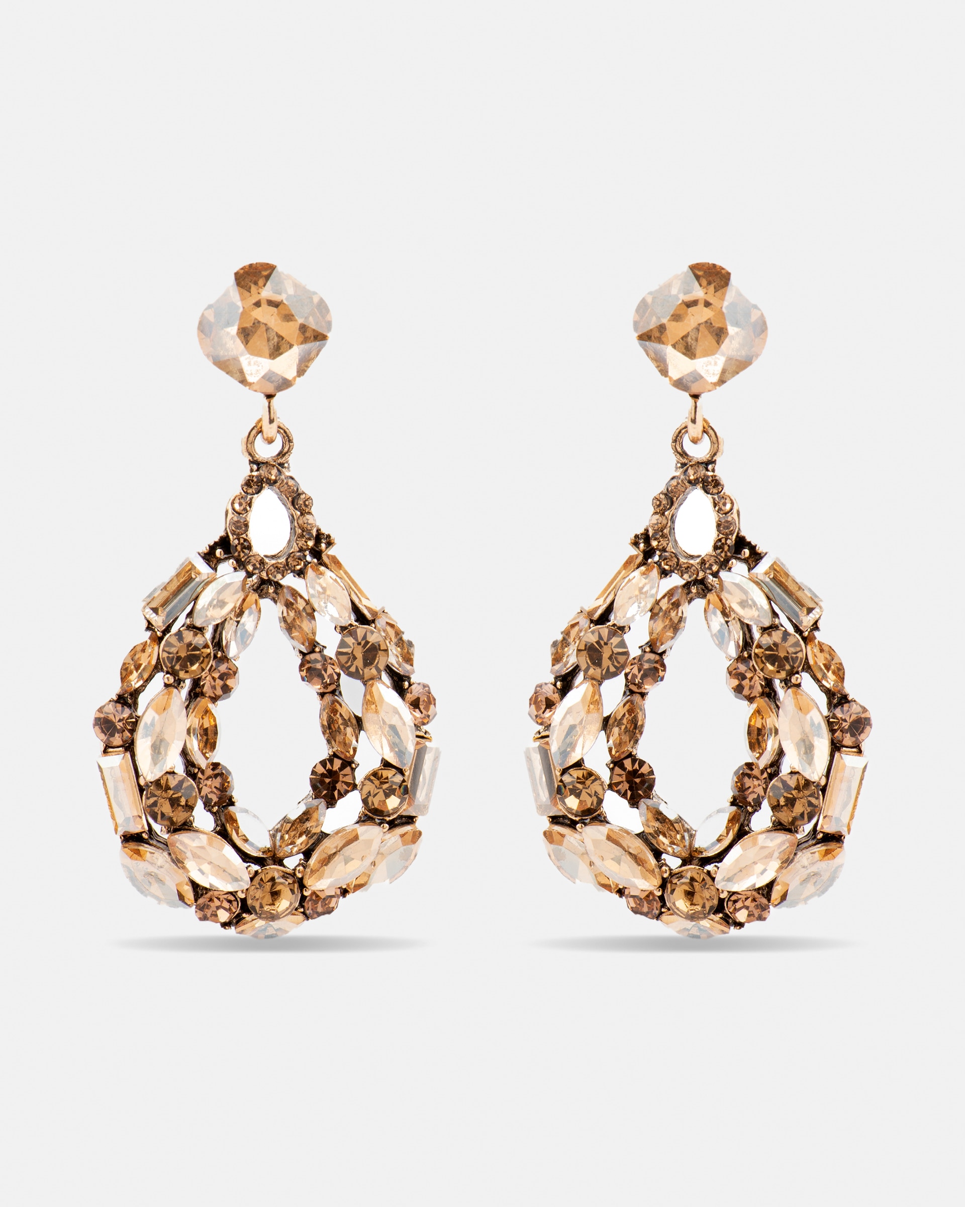 Brincos África Acabados em Ouro Amarelo de 18 Quilates com Cristal Multicolor Ouro-1