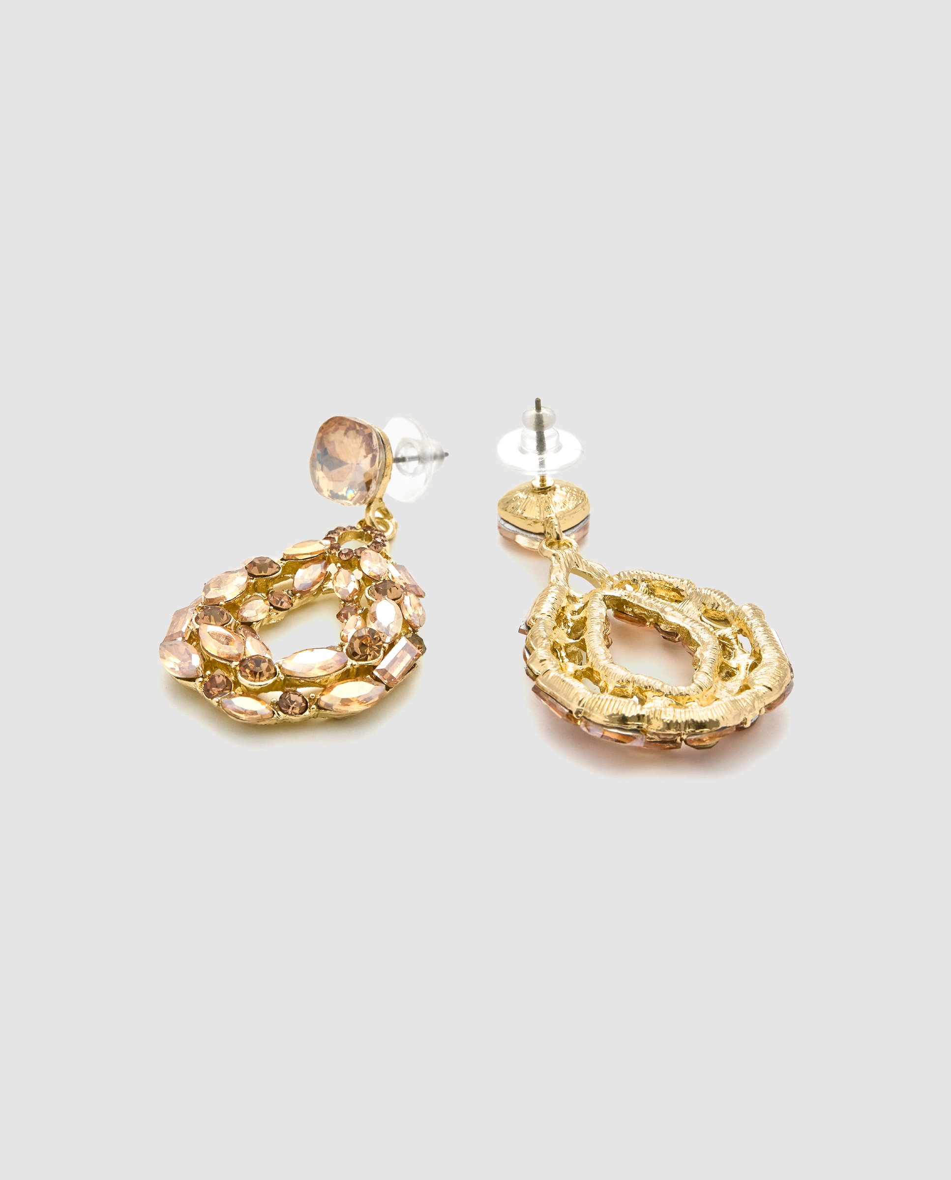 Brincos África Acabados em Ouro Amarelo de 18 Quilates com Cristal Multicolor Ouro-6