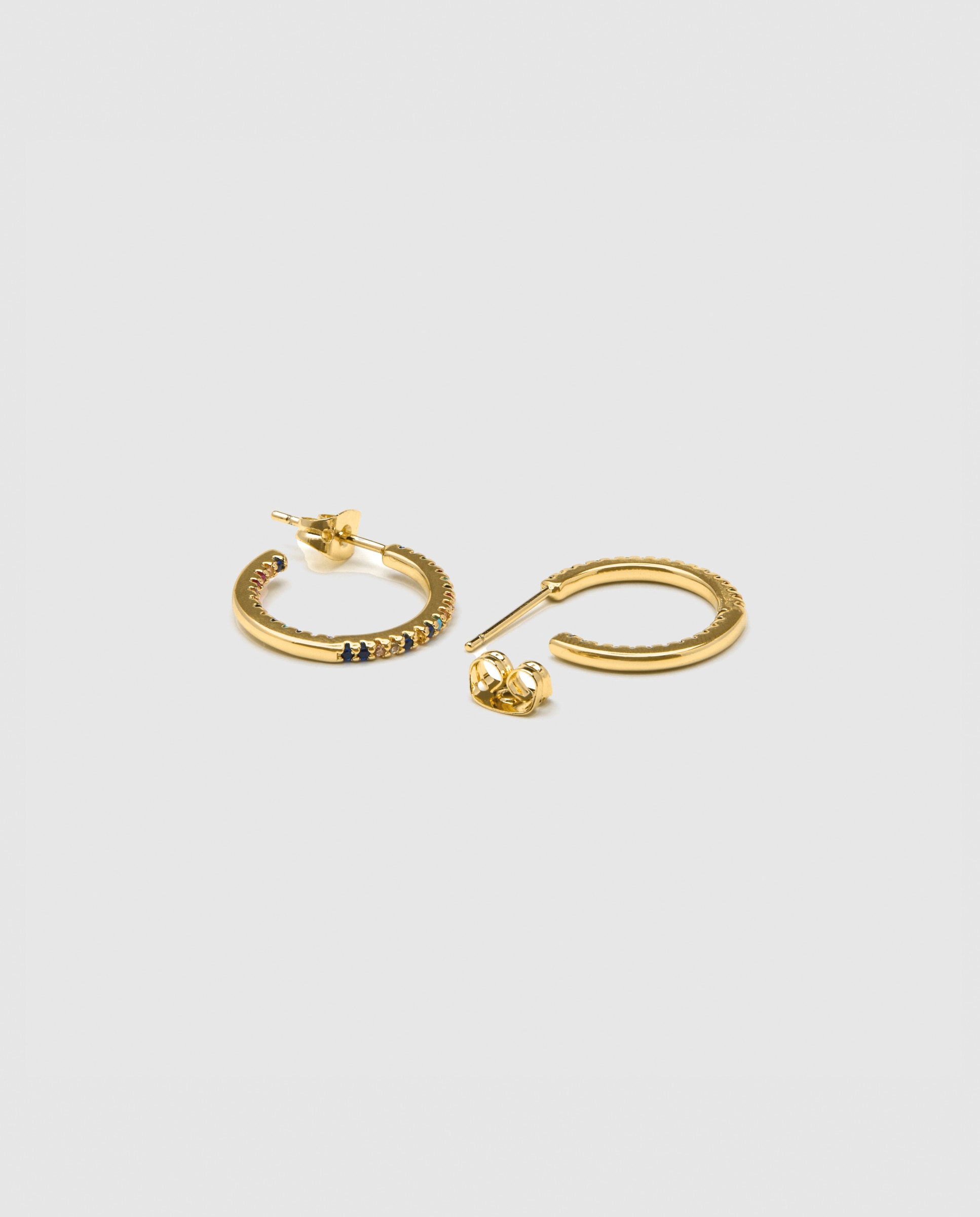 Brincos de Aro África Acabados em Ouro Amarelo de 18 Quilates com Zirconita Multicolor Ouro-5