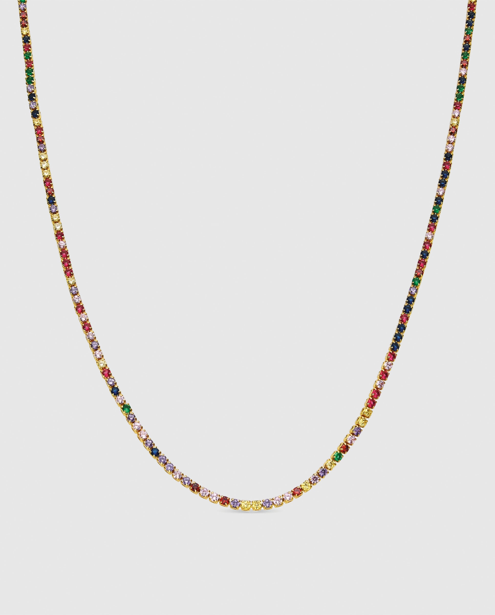 Colar África com Acabamento em Ouro Amarelo de 18 Quilates e Zirconita Multicolor Ouro-1
