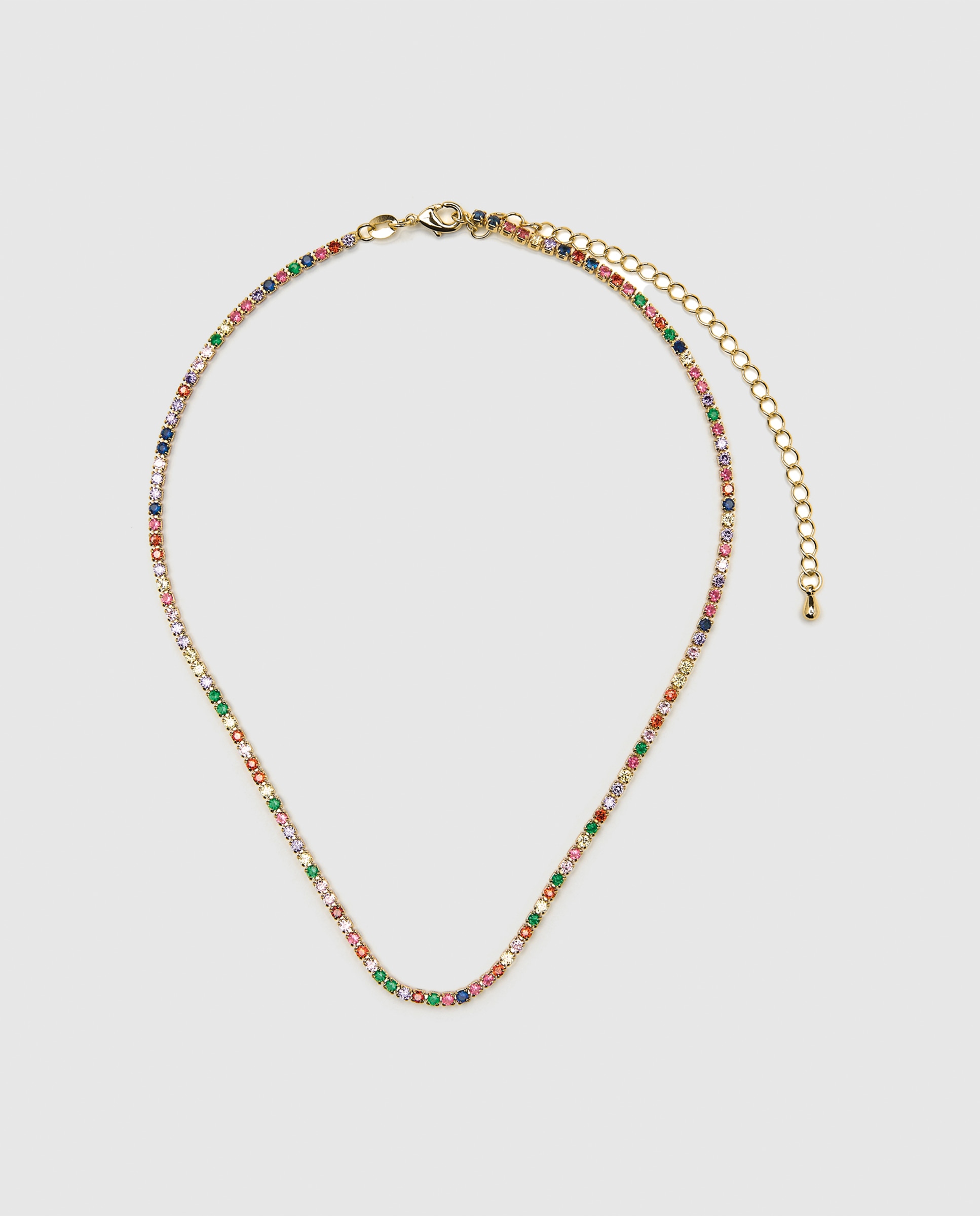 Colar África com Acabamento em Ouro Amarelo de 18 Quilates e Zirconita Multicolor Ouro-3