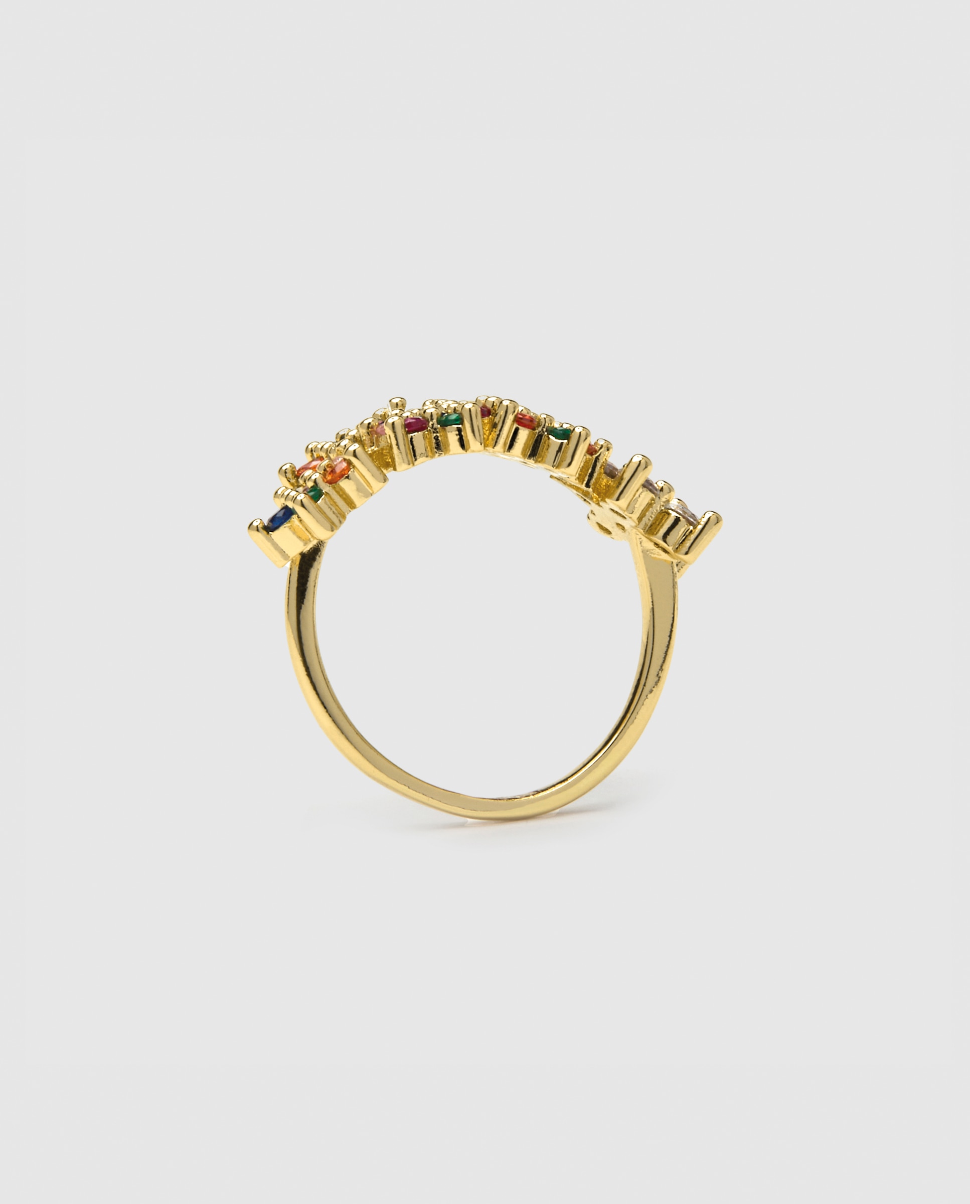 Anel Ajustável África com Acabamento em Ouro Amarelo de 18 Quilates e Zirconita Multicolor Ouro-7