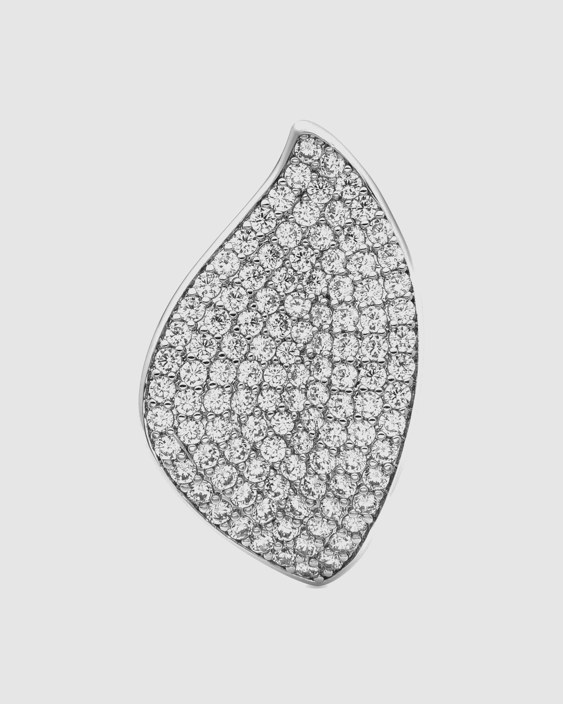 Anel África Acabado em Prata de Lei com Zirconita Brilhante Branco-3