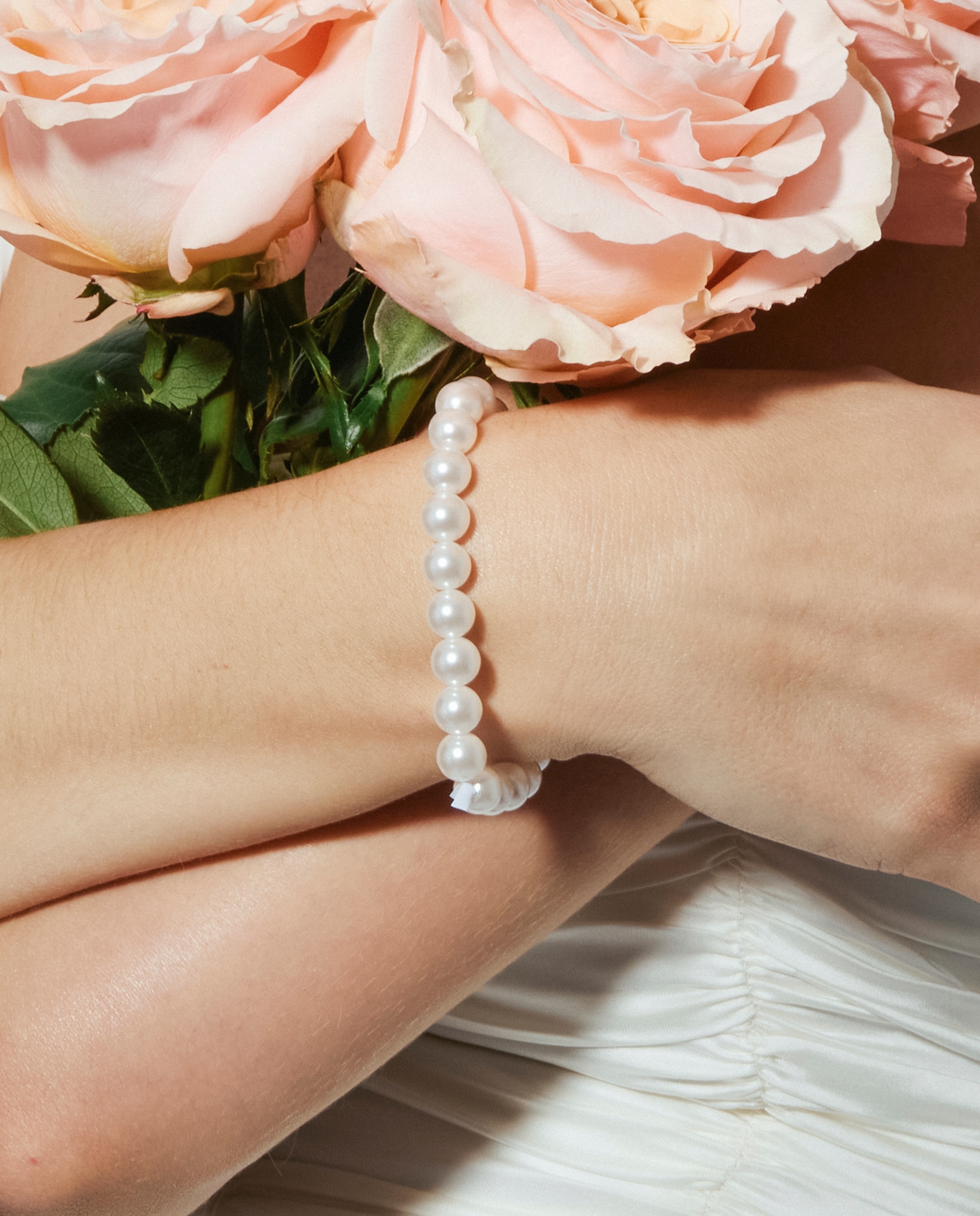 Pulseira de Corrente Essential Acabada em Ouro de 18 Quilates com Pérola Branca Branco-4