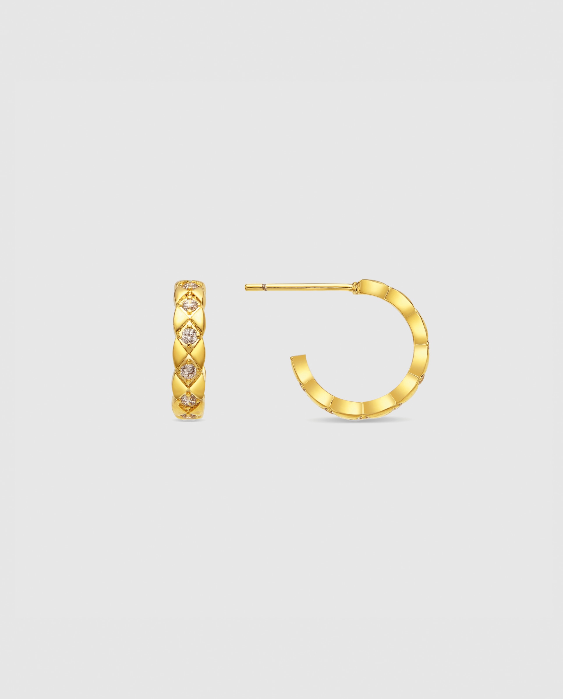 Brincos de Aro Essential África Acabados em Ouro Amarelo de 18 Quilates com Zirconita Brilhante Ouro-1
