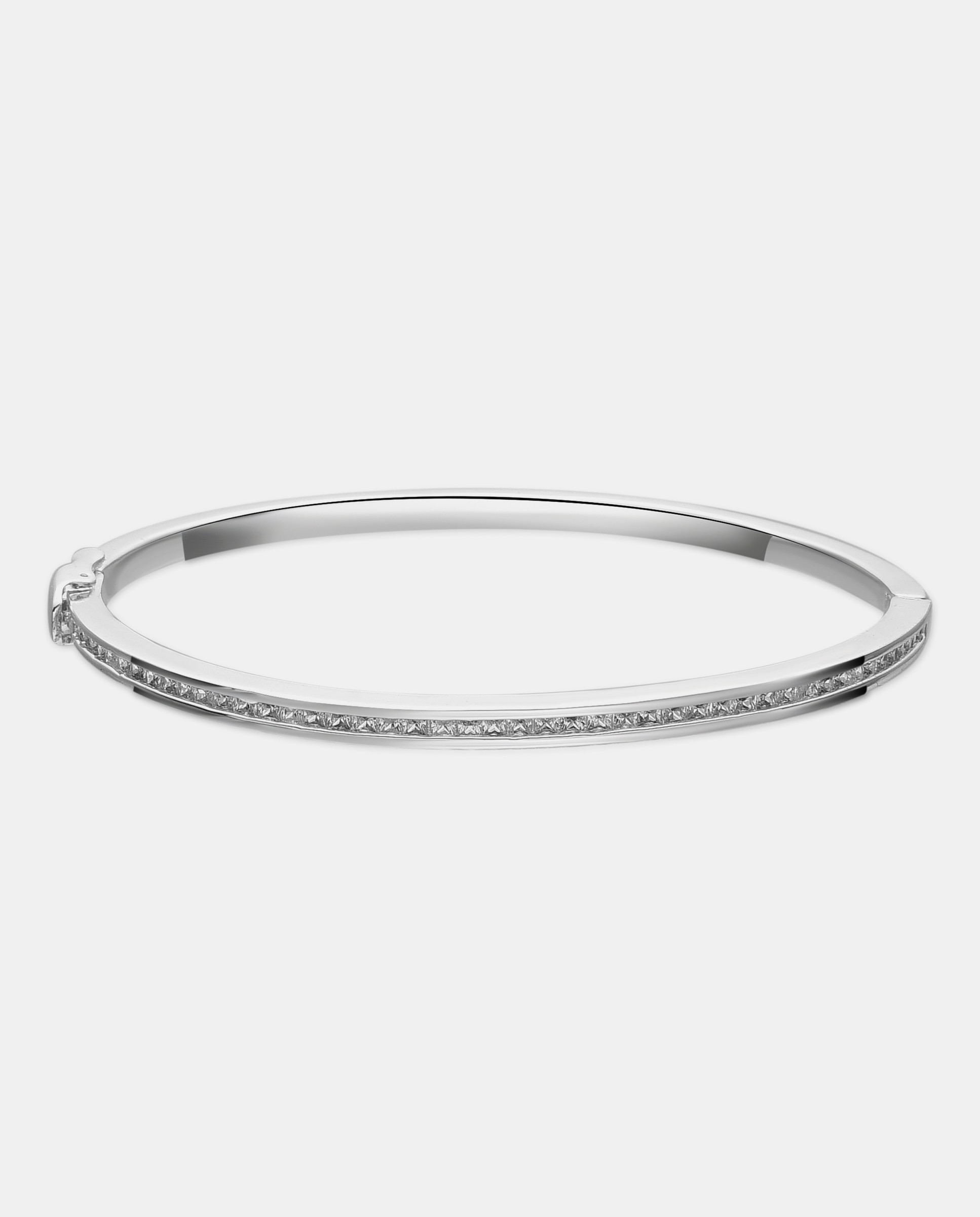 Pulseira Rígida Essential Acabada em Ródio Prata-1
