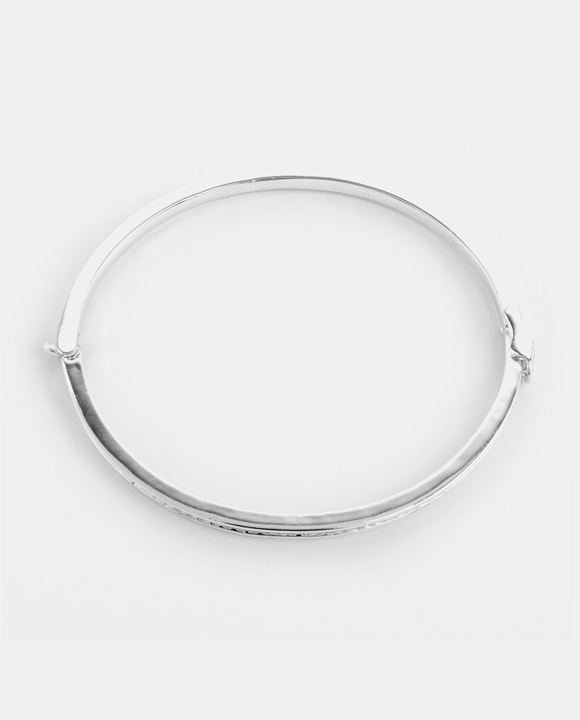 Pulseira Rígida Essential Acabada em Ródio Prata-4