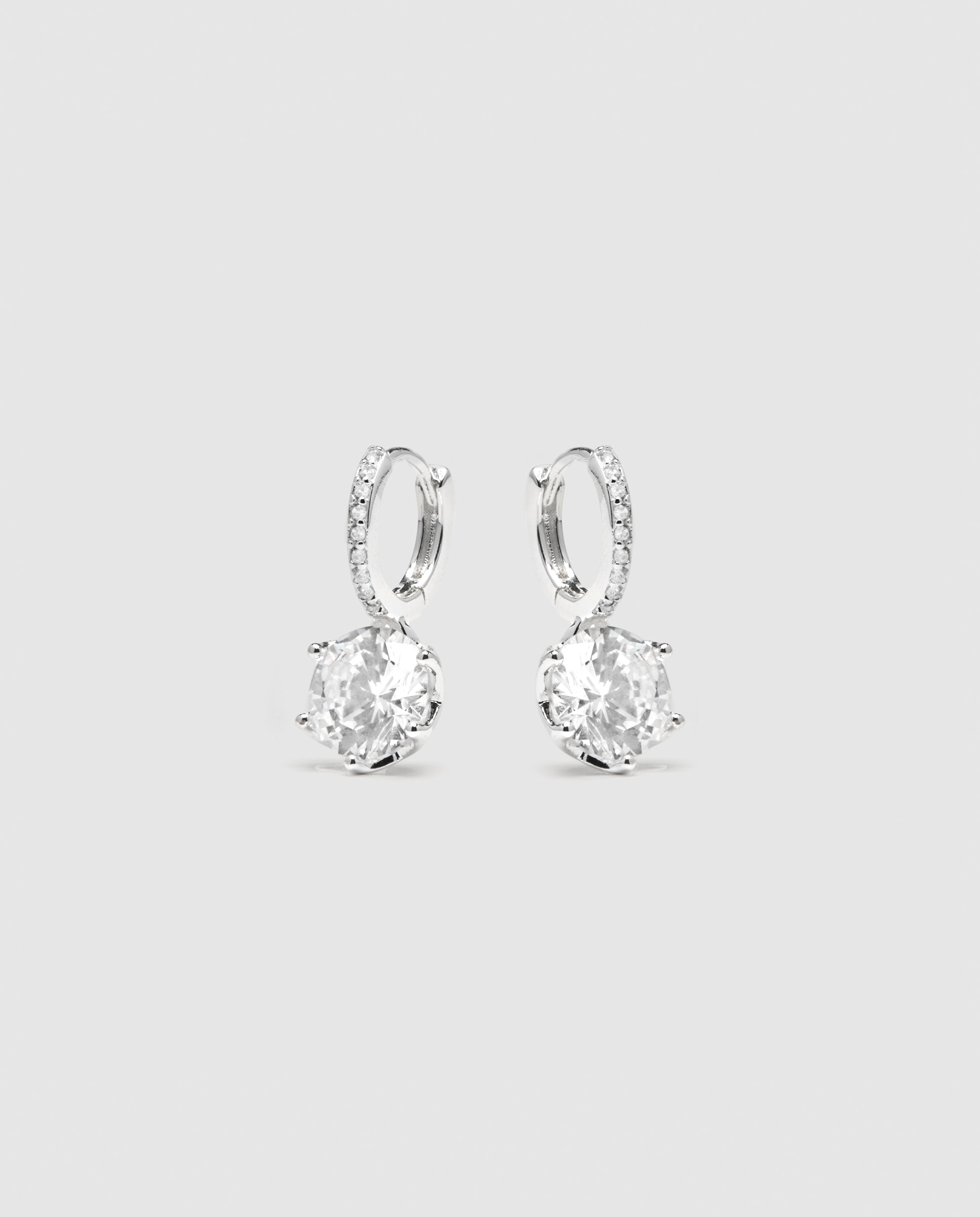 Brincos Essential África Acabados em Ródio com Zirconita Brilhante Ouro / Prata-3