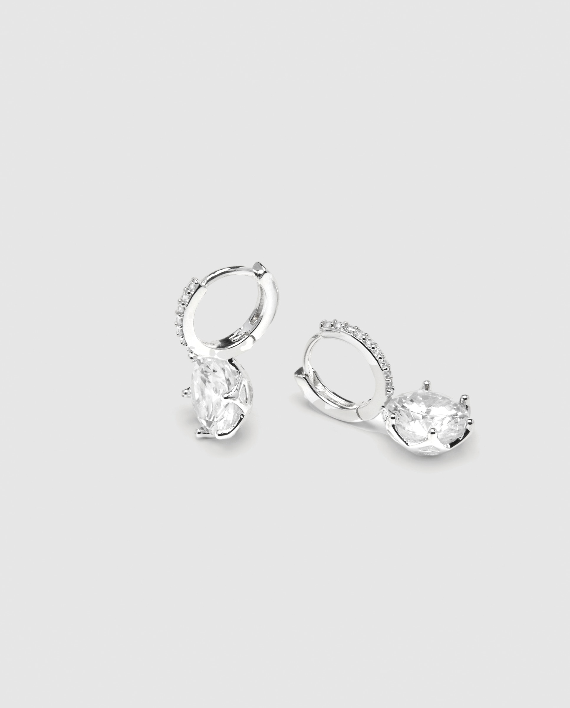 Brincos Essential África Acabados em Ródio com Zirconita Brilhante Ouro / Prata-5