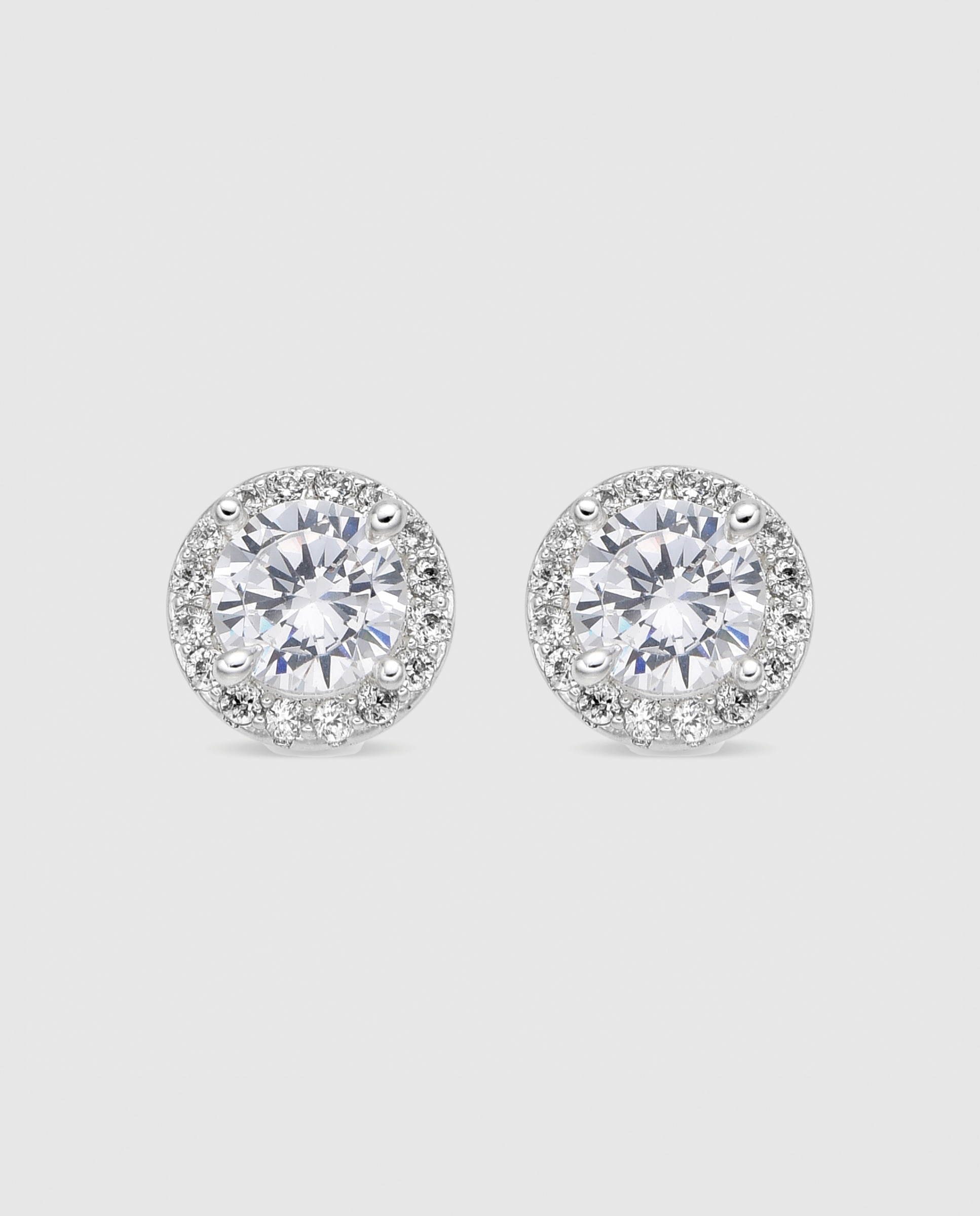 Brincos Essential África Acabados em Ródio com Zirconita Brilhante Prata brilhante / Transparente-1