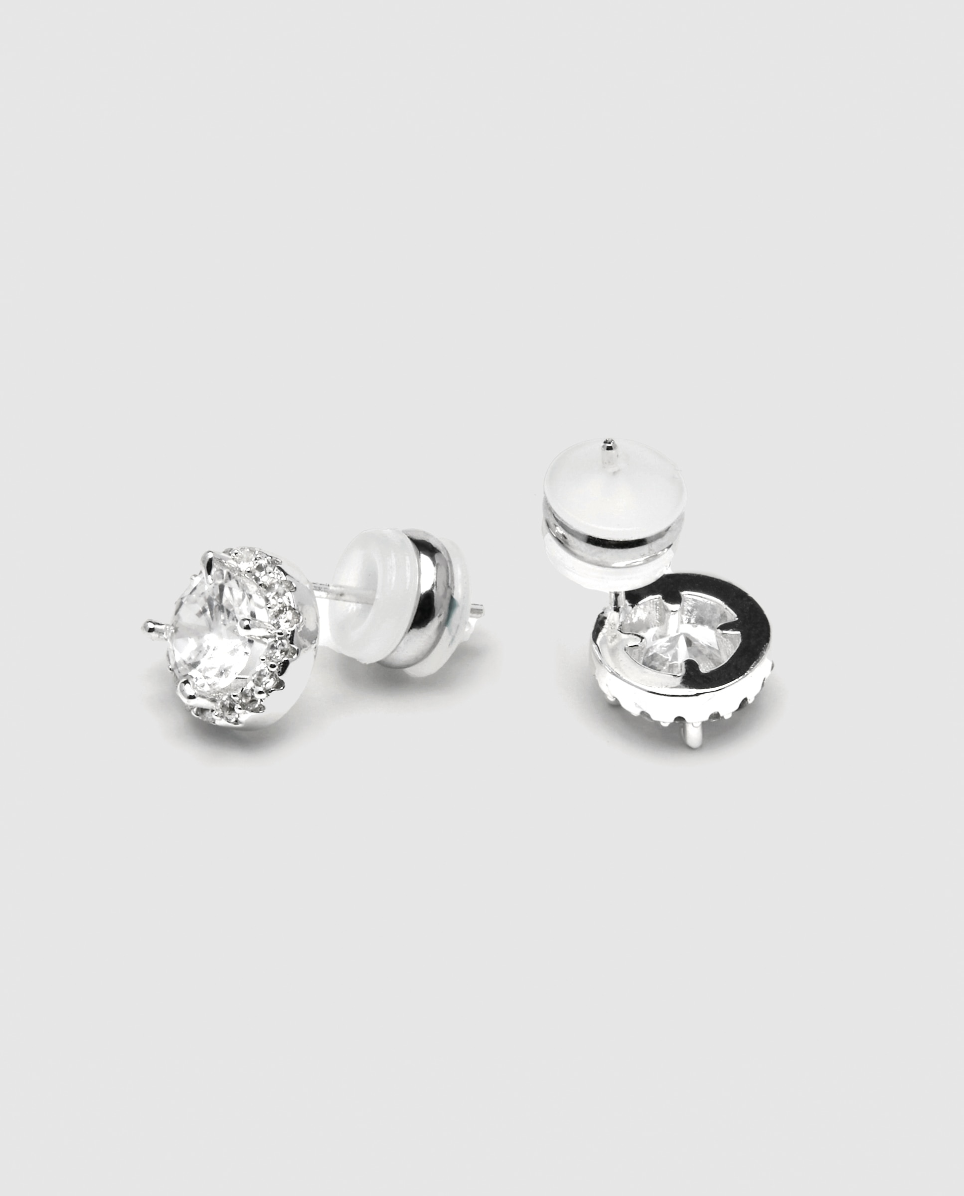 Brincos Essential África Acabados em Ródio com Zirconita Brilhante Prata brilhante / Transparente-5