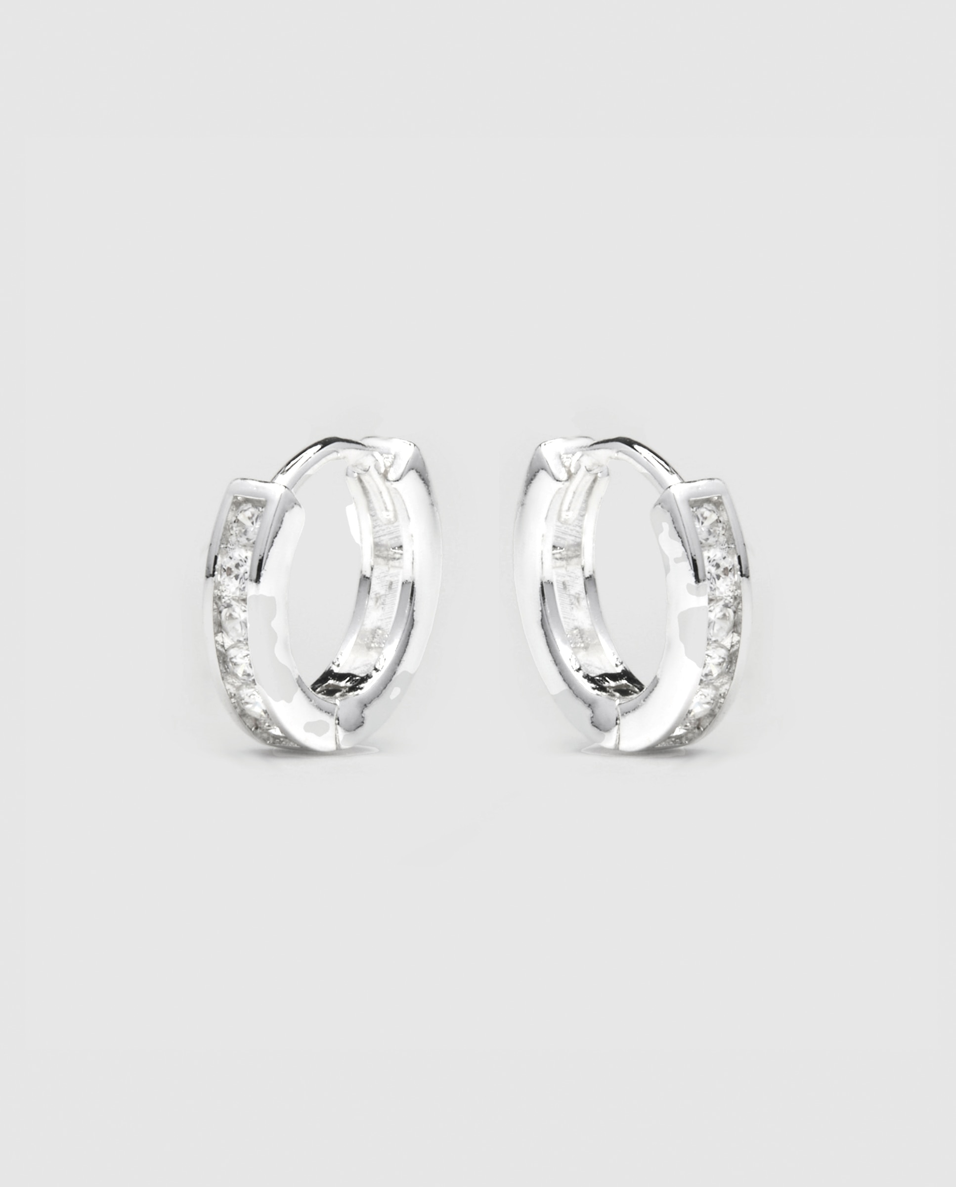Brincos de Argola Essential África com Acabamentos em Ródio e Zirconita Brilhante Ouro / Prata-3