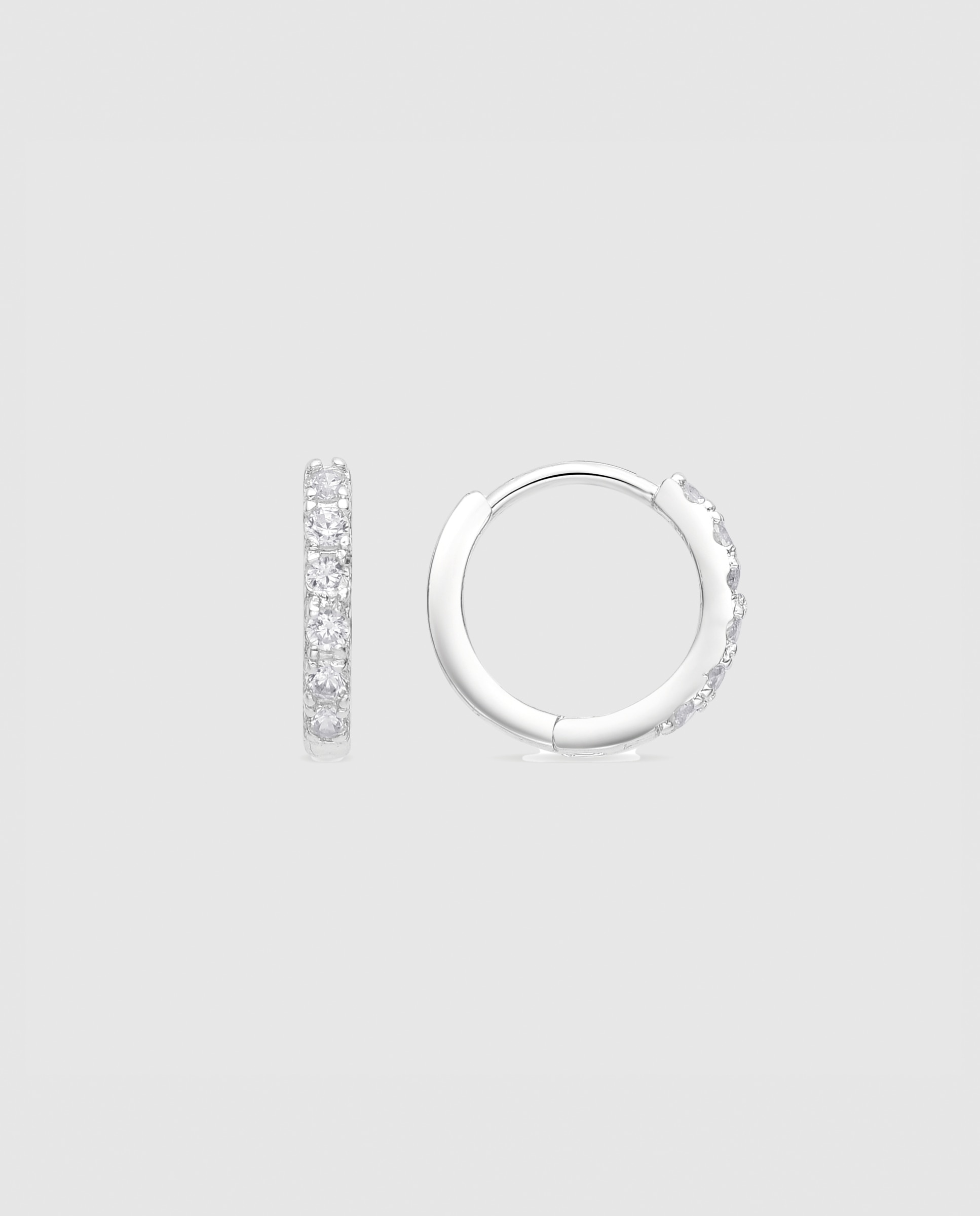 Brincos de Argola Essential África com Acabamentos em Ródio e Zirconita Brilhante Ouro / Prata-1