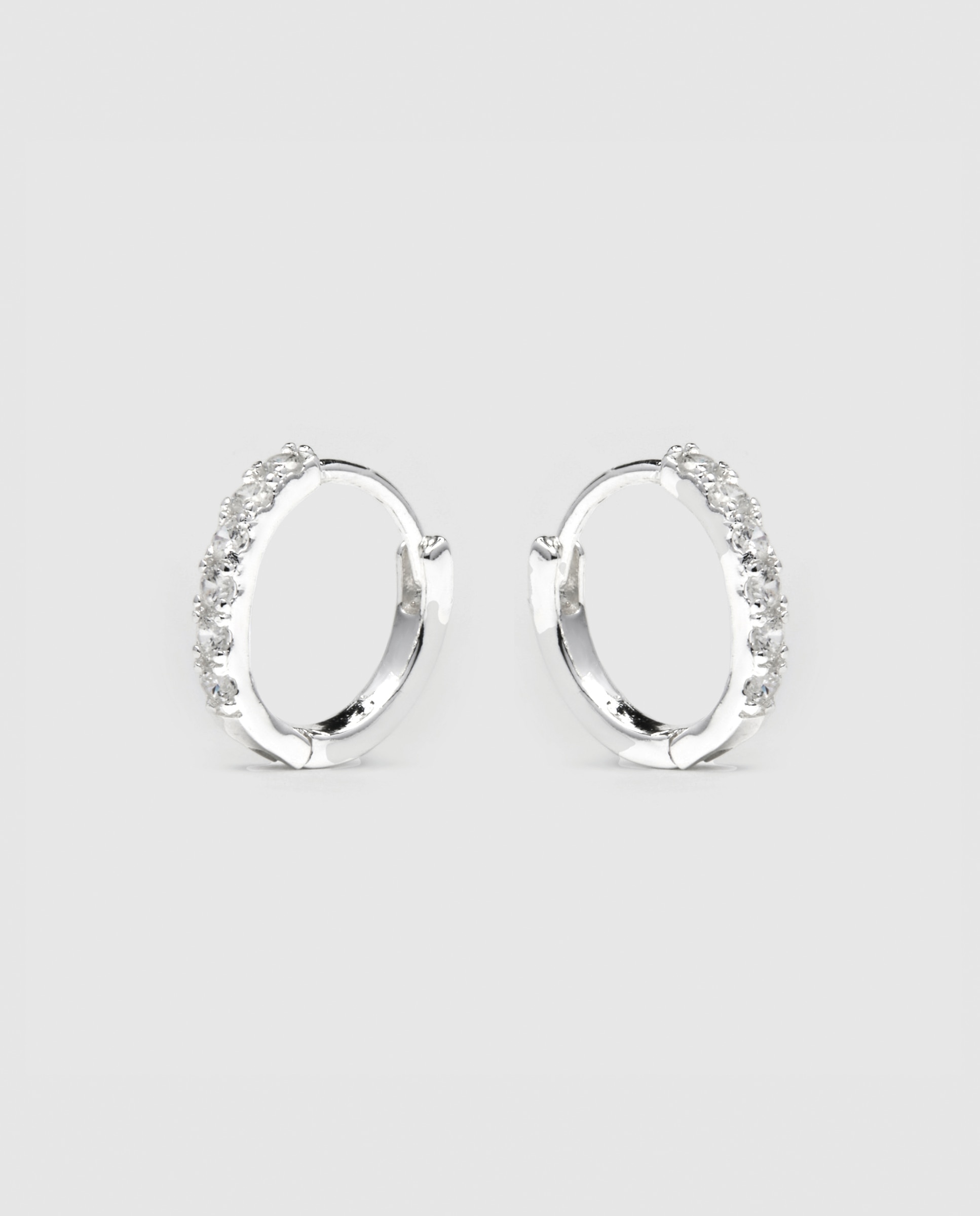 Brincos de Argola Essential África com Acabamentos em Ródio e Zirconita Brilhante Ouro / Prata-3