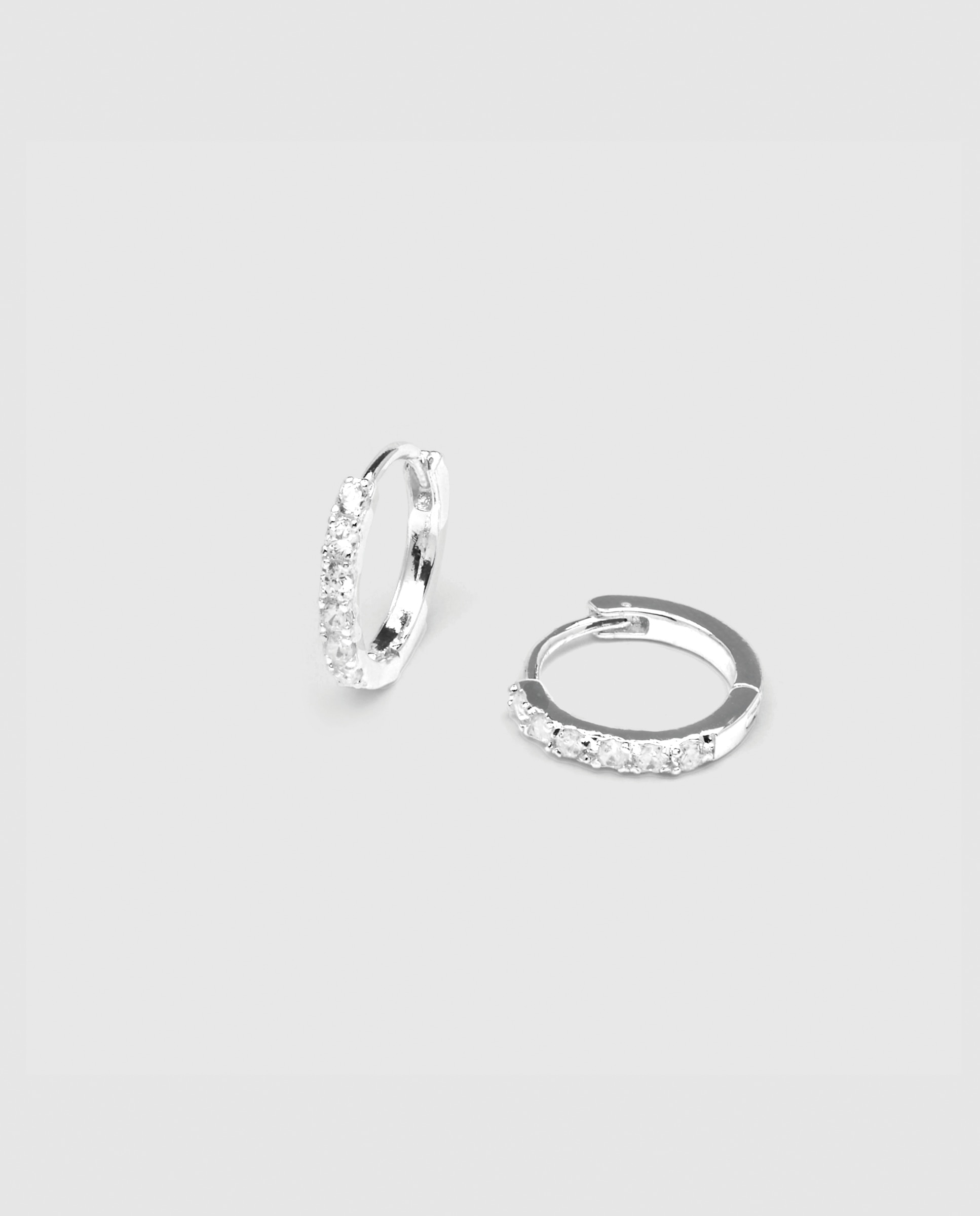 Brincos de Argola Essential África com Acabamentos em Ródio e Zirconita Brilhante Ouro / Prata-5