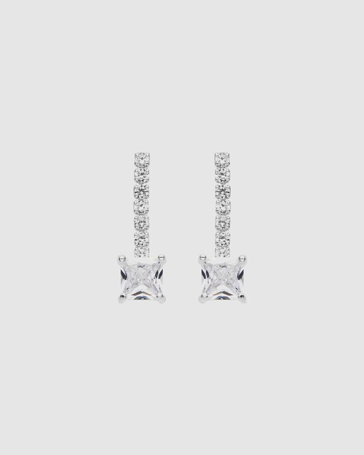 Imagem 0 de Brincos Essential com Acabamentos em Ródio e Zirconita Brilhante