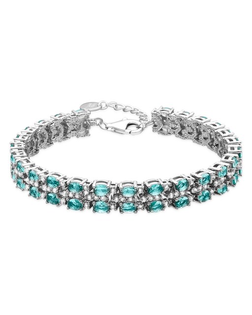 Imagem 0 de Pulseira Atelier Acabada em Ródio com Quartzo Hidrotermal Verde Paraiba