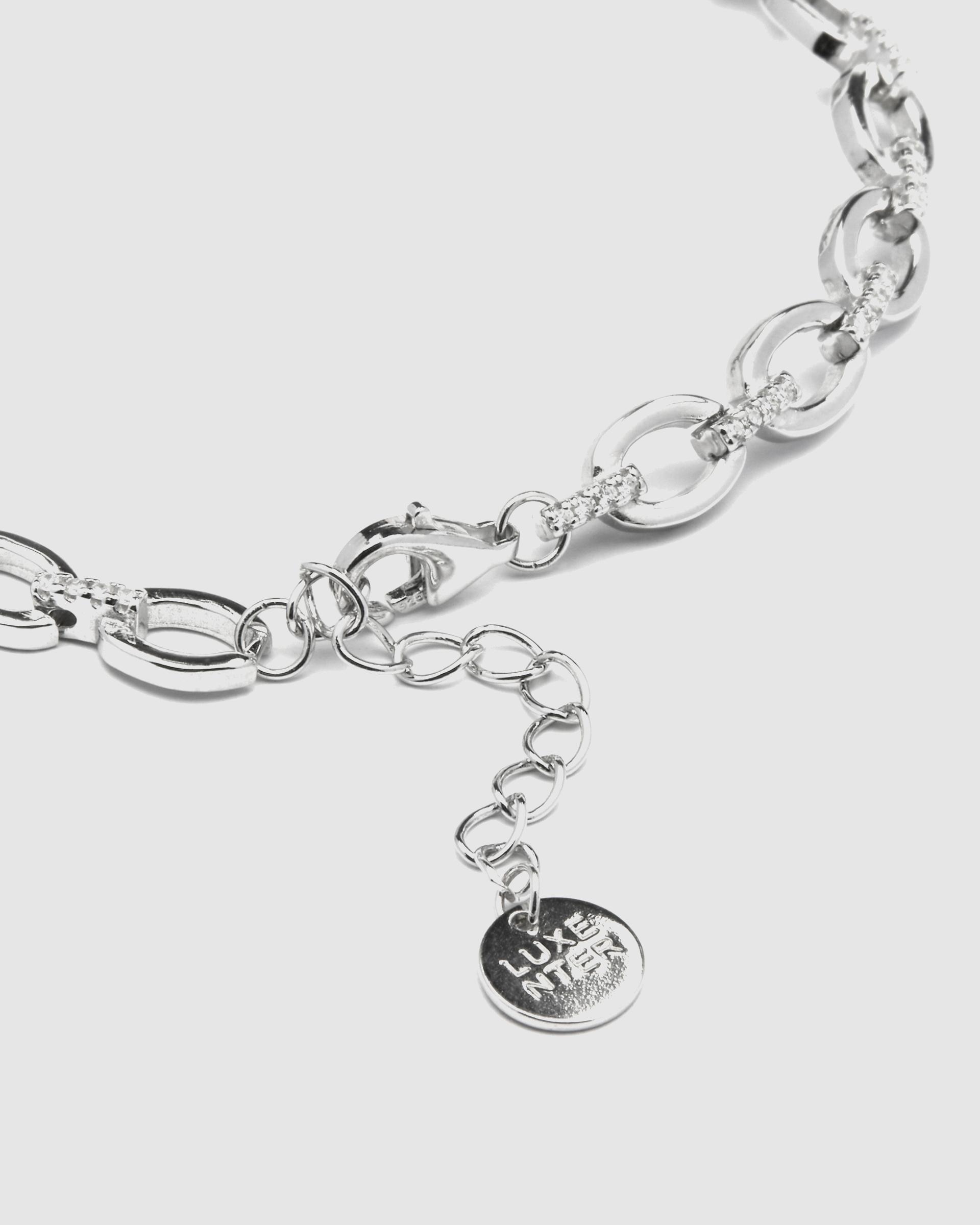 Pulseira de Corrente Momentos para Brilhar de Prata de Lei 925 Acabada em Ródio com Zirconita Brilhante Prata-6
