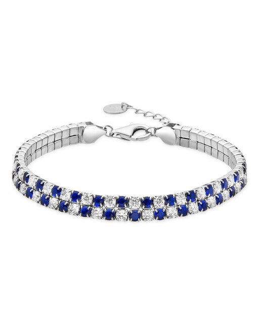 Imagem 0 de Pulseira Momentos para Brilhar Acabada em Ródio com Zirconita Topázio Azul