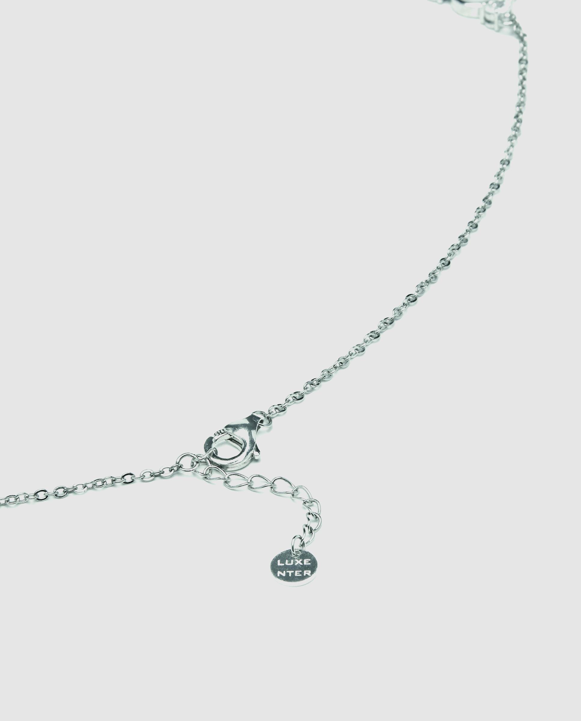 Colar Atelier de Prata de Lei 925 com Acabamento em Ródio e Quartzo Hidrotermal Cereja Prata / Rosa-7