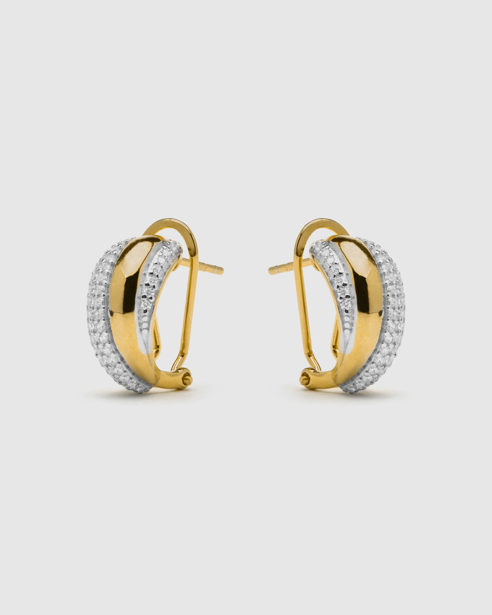 Brincos Momentos para Brilhar de Prata de Lei 925 com Acabamentos em Ouro de 18 Quilates e Zirconita Brilhante Ouro / Prata-3