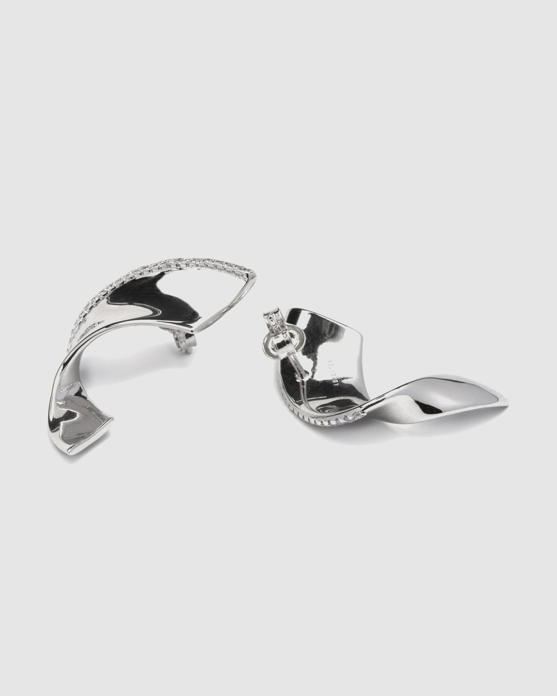 Brincos Momentos para Brilhar de Prata de Lei 925 com Acabamentos em Ródio e Zirconita Brilhante Prata brilhante / Transparente-5