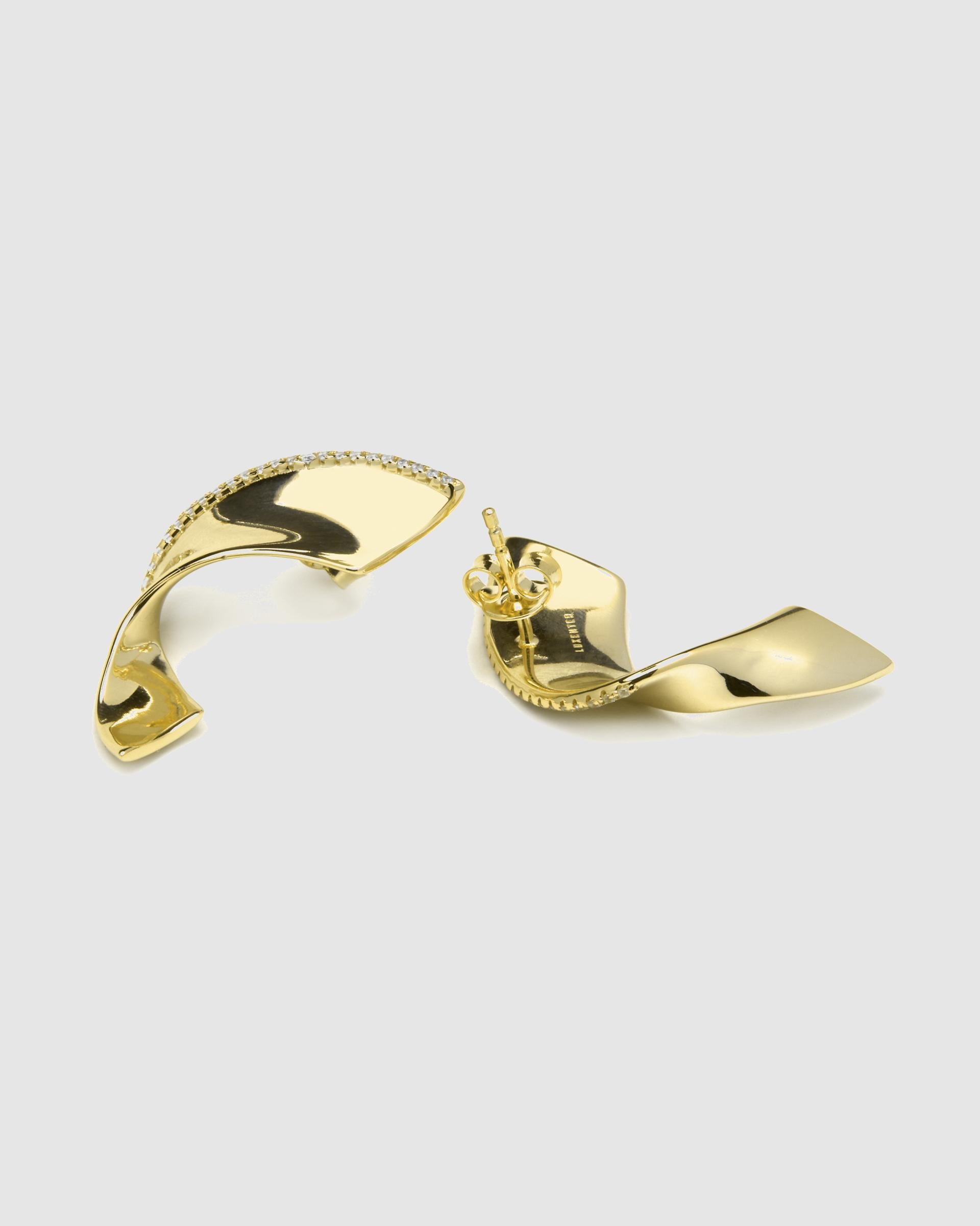 Brincos Momentos para Brilhar de Prata de Lei 925 com Acabamentos em Ouro de 18 Quilates e Zirconita Brilhante Amarelo-6