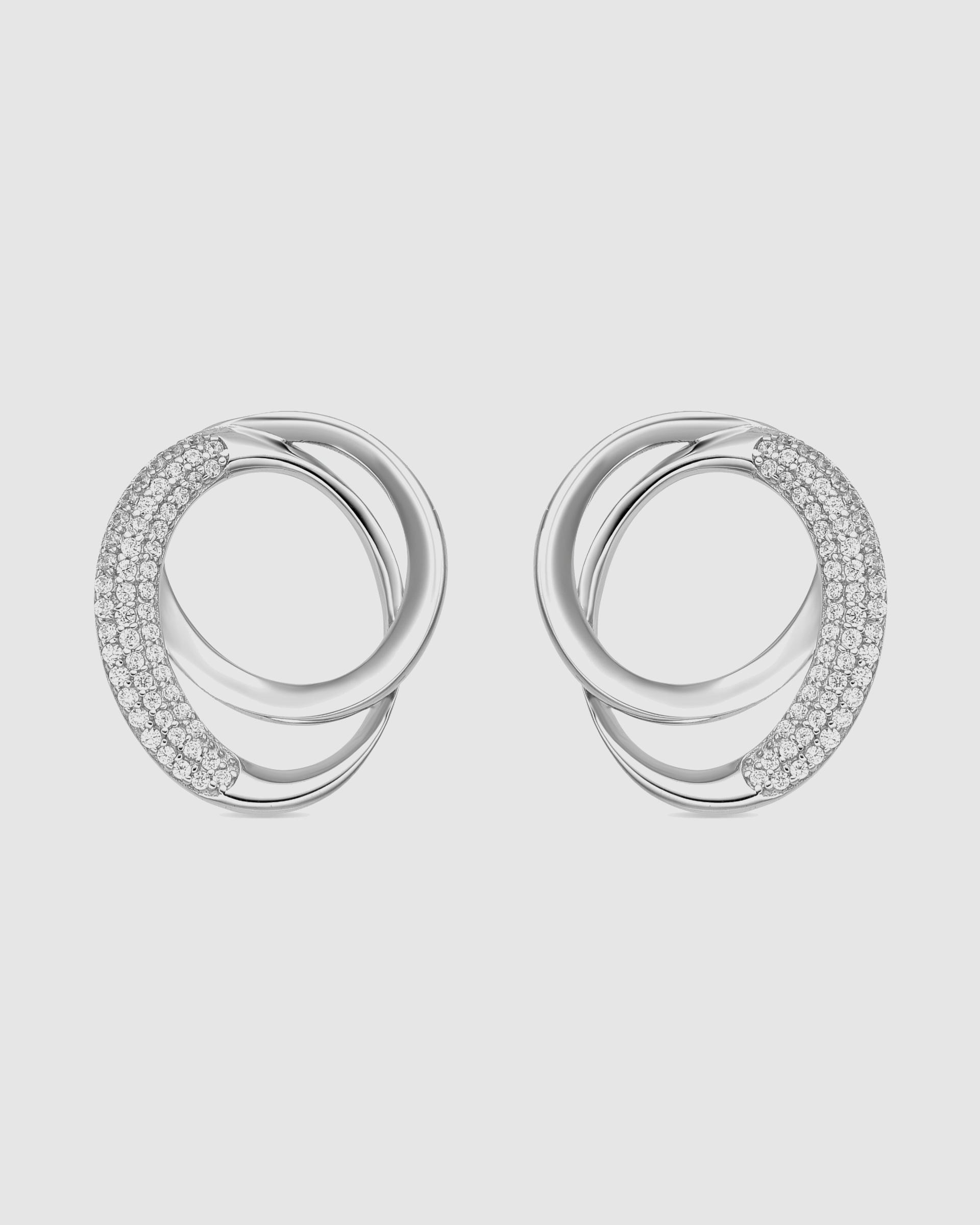 Brincos Momentos para Brilhar de Prata de Lei 925 com Acabamentos em Ródio e Zirconita Brilhante Prata brilhante / Transparente-1