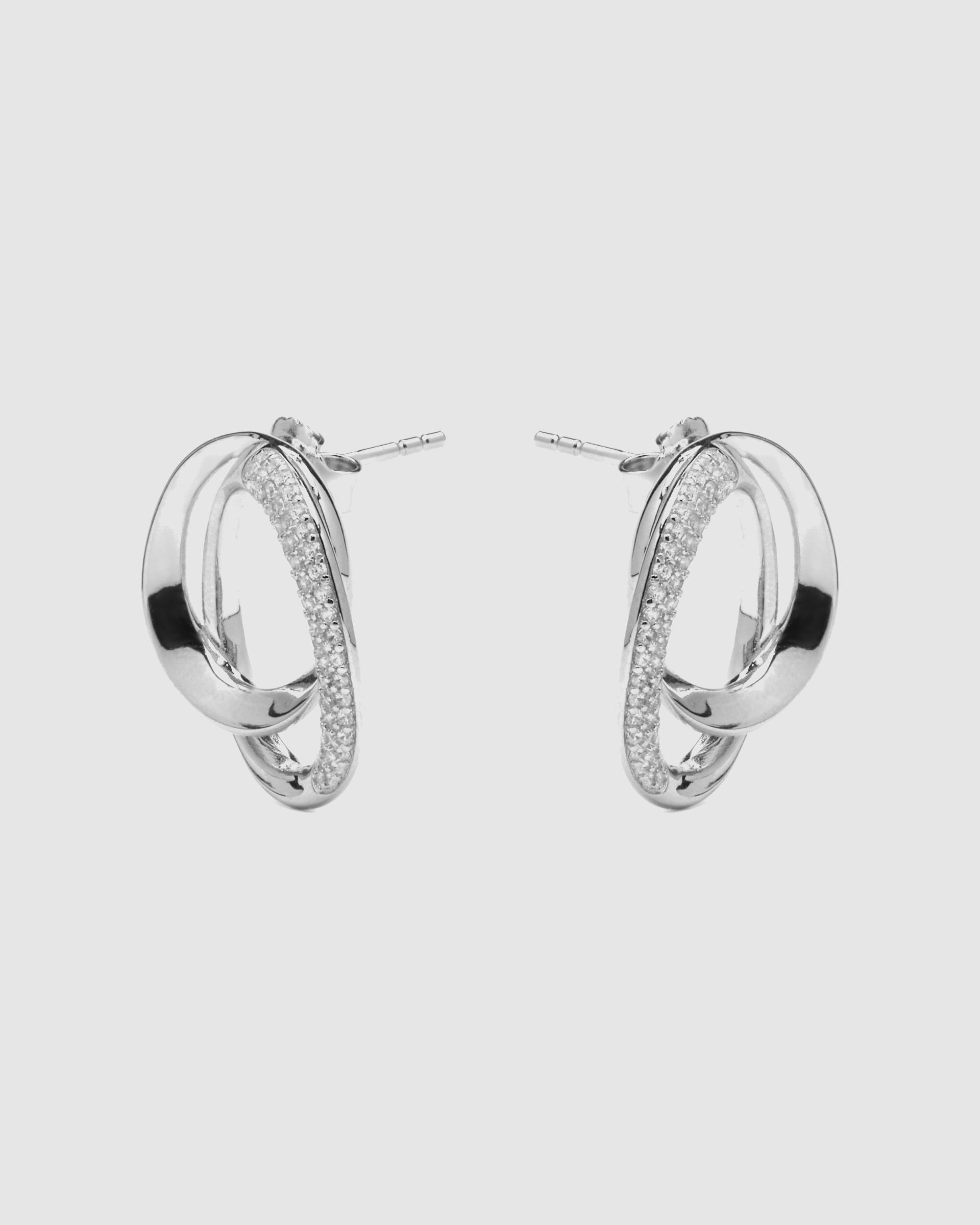 Brincos Momentos para Brilhar de Prata de Lei 925 com Acabamentos em Ródio e Zirconita Brilhante Prata brilhante / Transparente-3