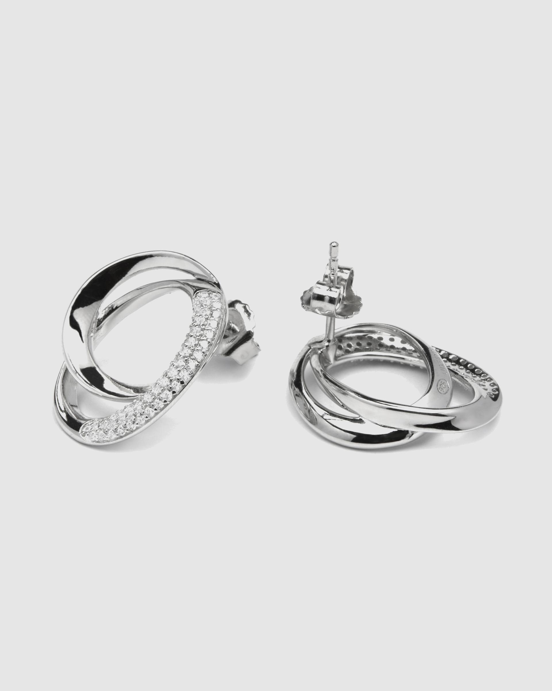 Brincos Momentos para Brilhar de Prata de Lei 925 com Acabamentos em Ródio e Zirconita Brilhante Prata brilhante / Transparente-5