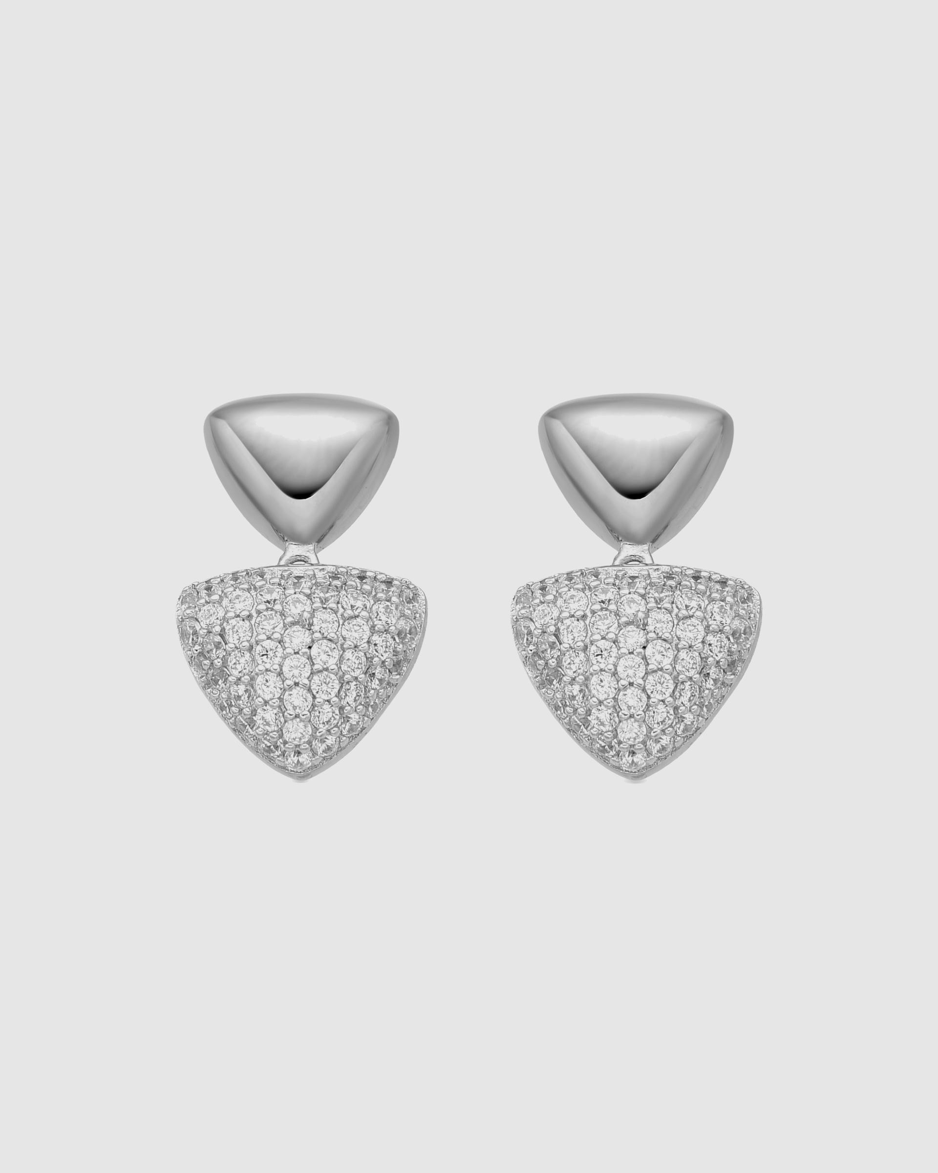 Brincos Momentos para Brilhar de Prata de Lei 925 com Acabamentos em Ródio e Zirconita Brilhante Prata brilhante / Transparente-1