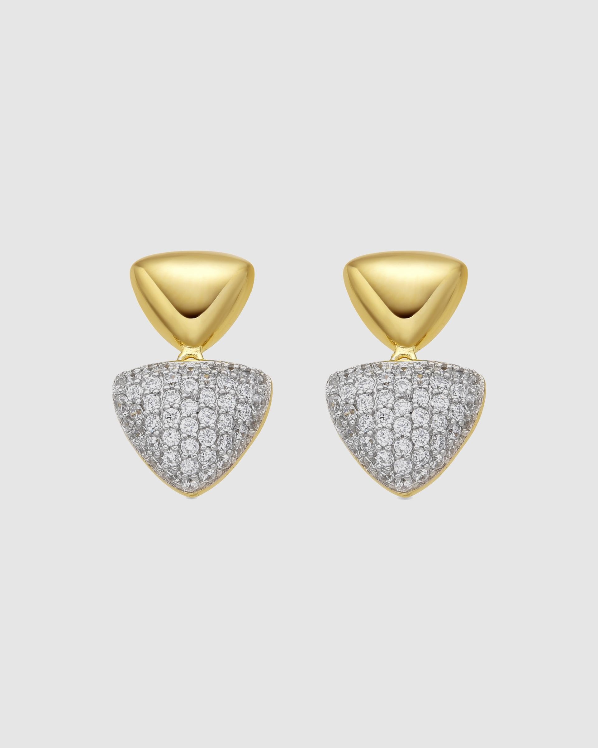 Brincos Momentos para Brilhar de Prata de Lei 925 com Acabamentos em Ouro de 18 Quilates e Zirconita Brilhante Ouro / Prata-1