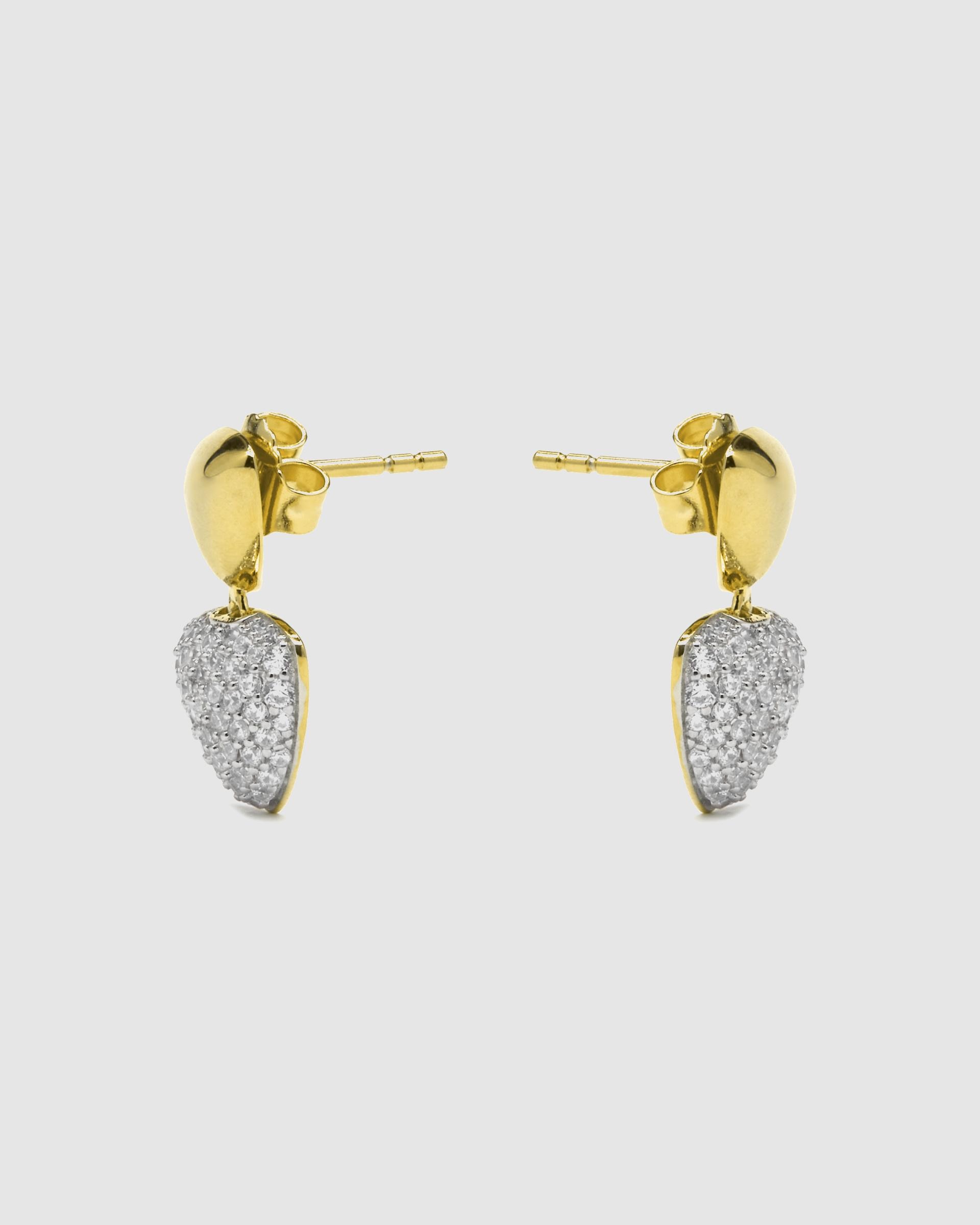 Brincos Momentos para Brilhar de Prata de Lei 925 com Acabamentos em Ouro de 18 Quilates e Zirconita Brilhante Ouro / Prata-3