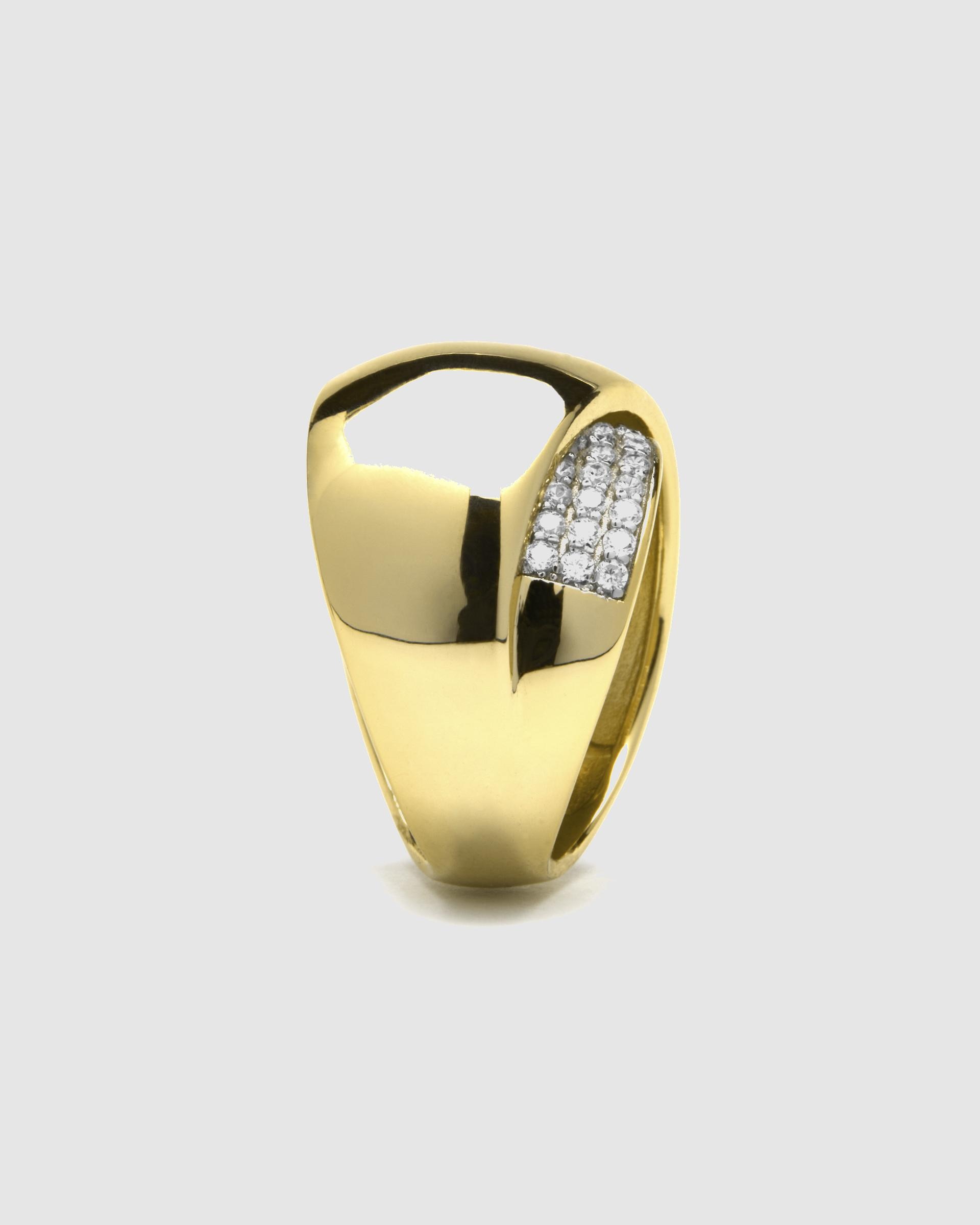 Anel Momentos para Brilhar de Prata de Lei 925 com Acabamento em Ouro de 18 Quilates e Zirconita Brilhante Ouro / Prata-3