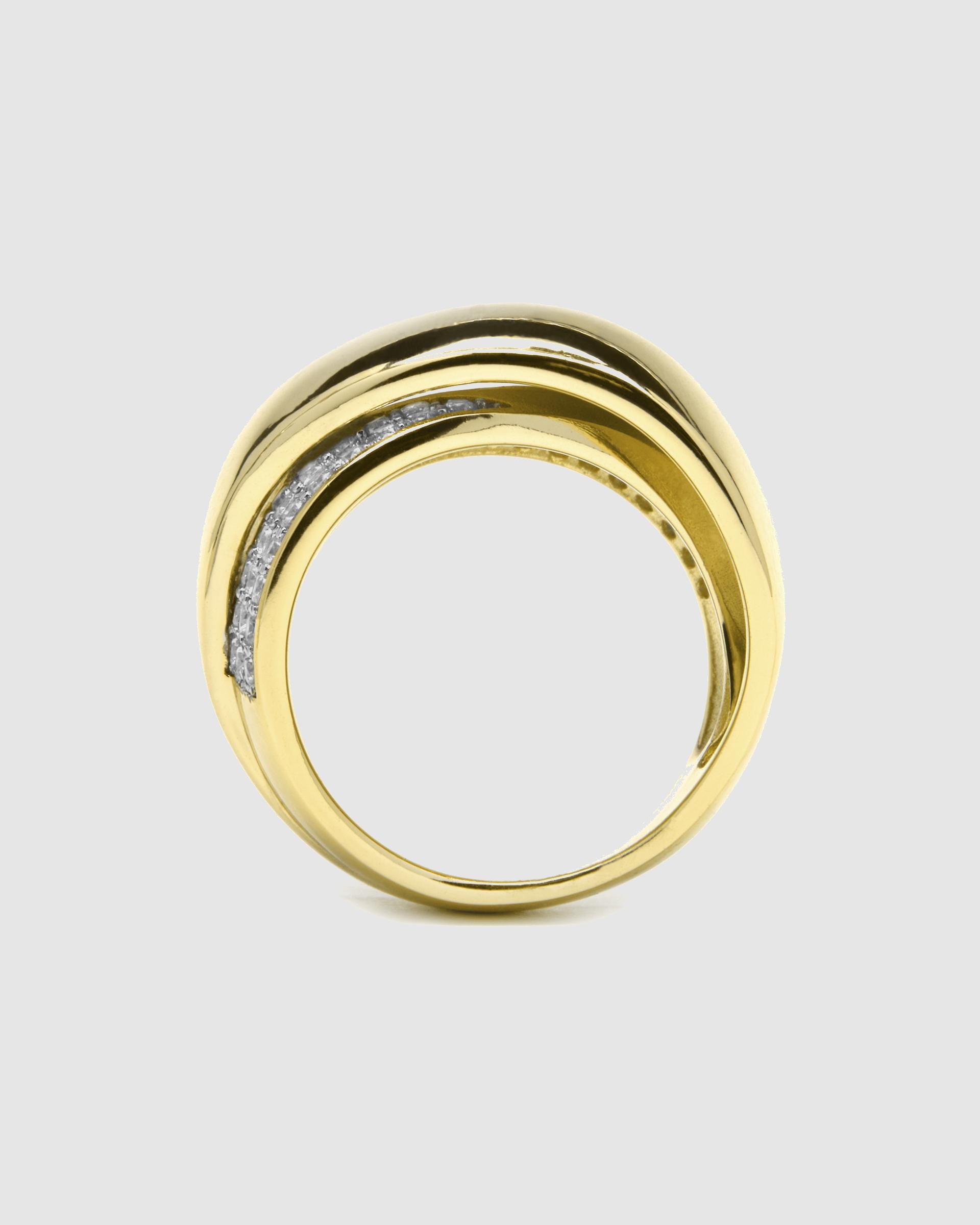 Anel Momentos para Brilhar de Prata de Lei 925 com Acabamento em Ouro de 18 Quilates e Zirconita Brilhante Ouro / Prata-6