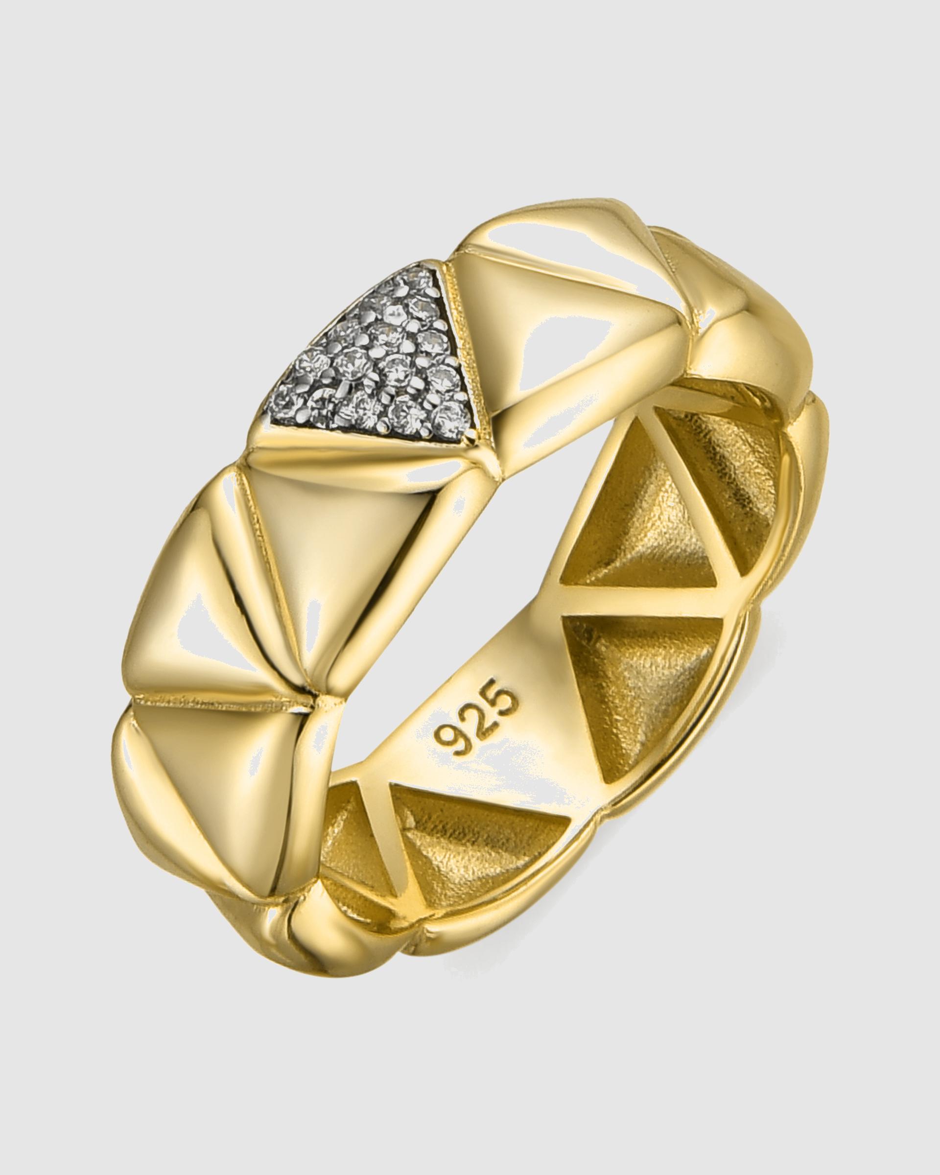 Imagem 0 de Anel Momentos para Brilhar de Prata de Lei 925 com Acabamento em Ouro de 18 Quilates e Zirconita Brilhante