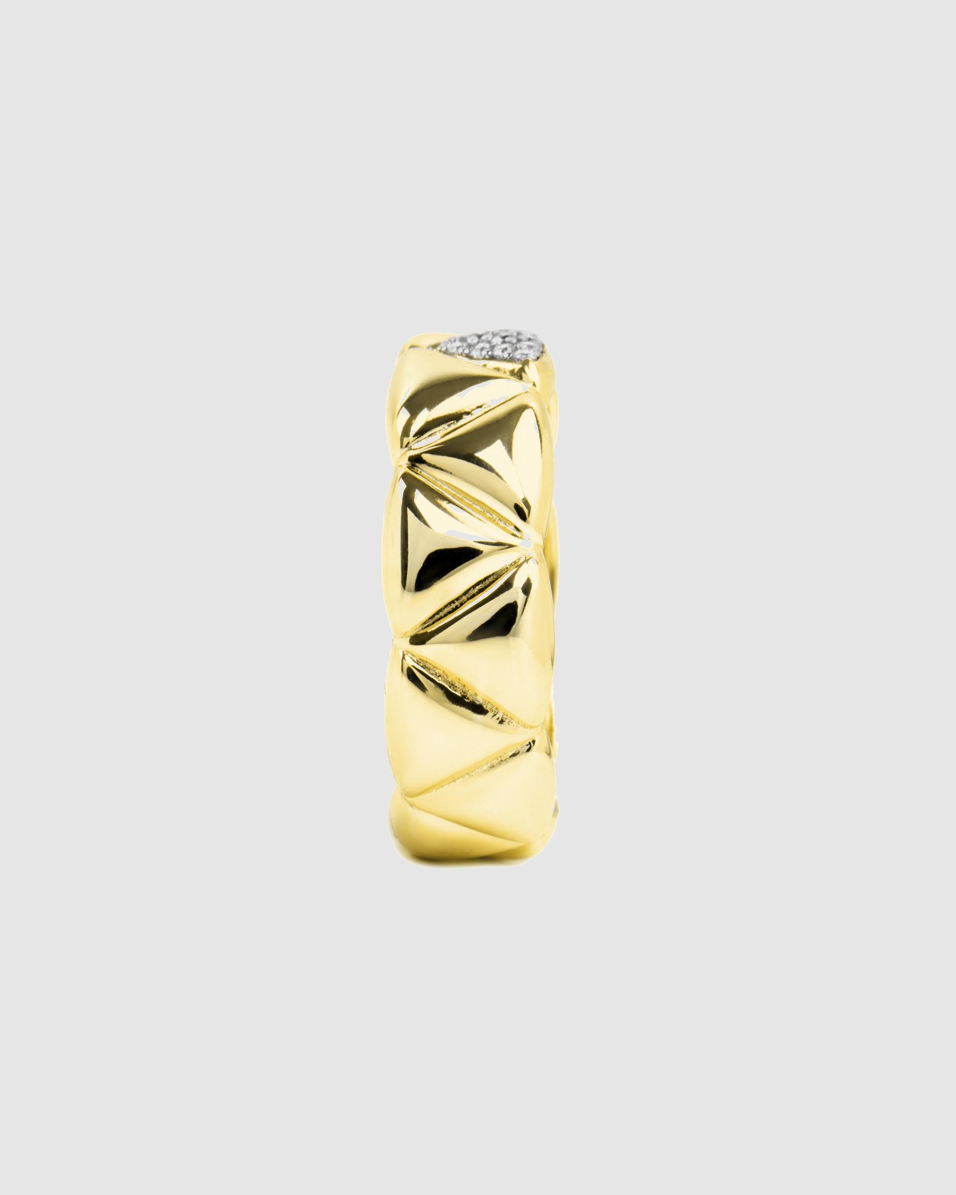 Anel Momentos para Brilhar de Prata de Lei 925 com Acabamento em Ouro de 18 Quilates e Zirconita Brilhante Ouro-3