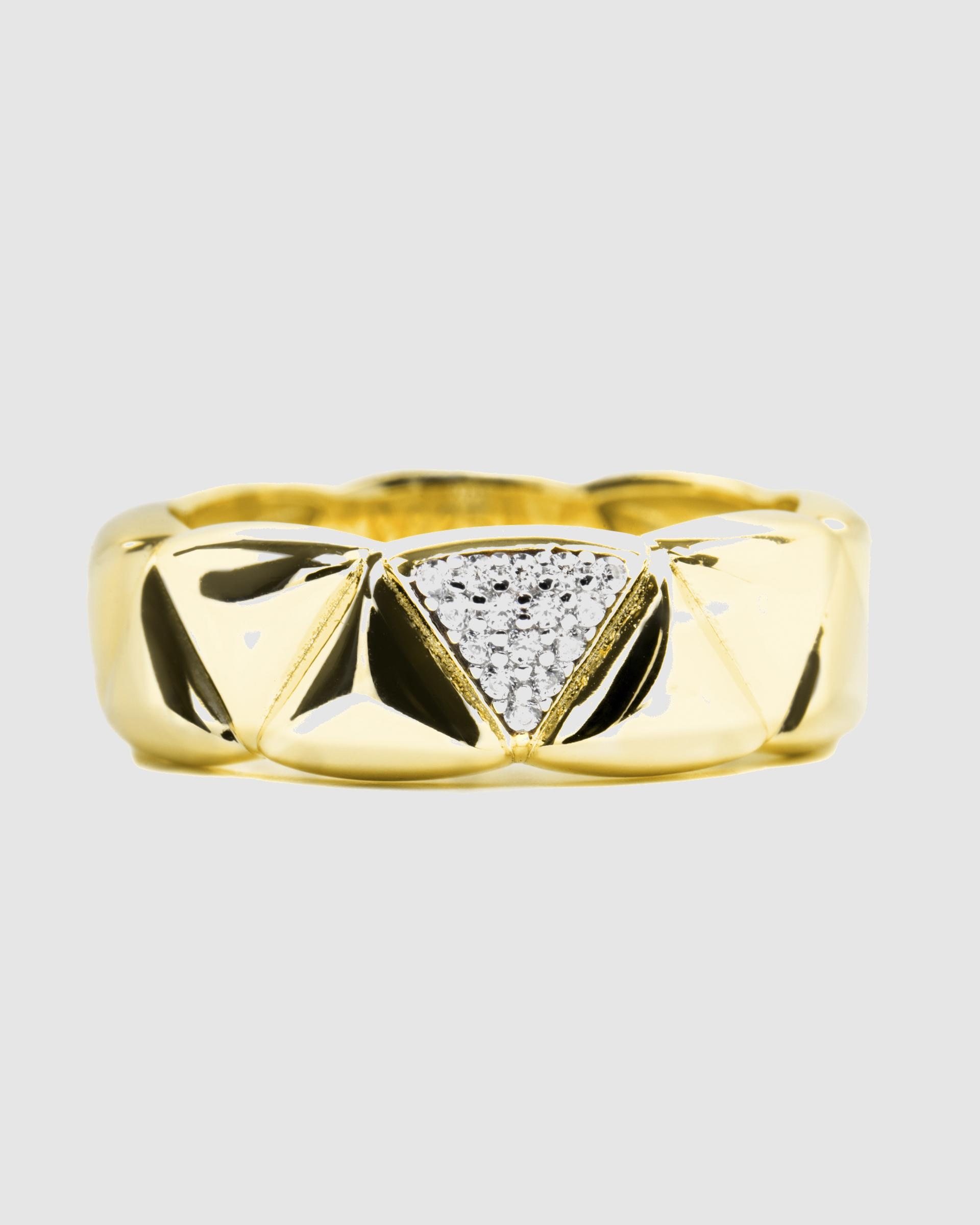 Anel Momentos para Brilhar de Prata de Lei 925 com Acabamento em Ouro de 18 Quilates e Zirconita Brilhante Ouro-6