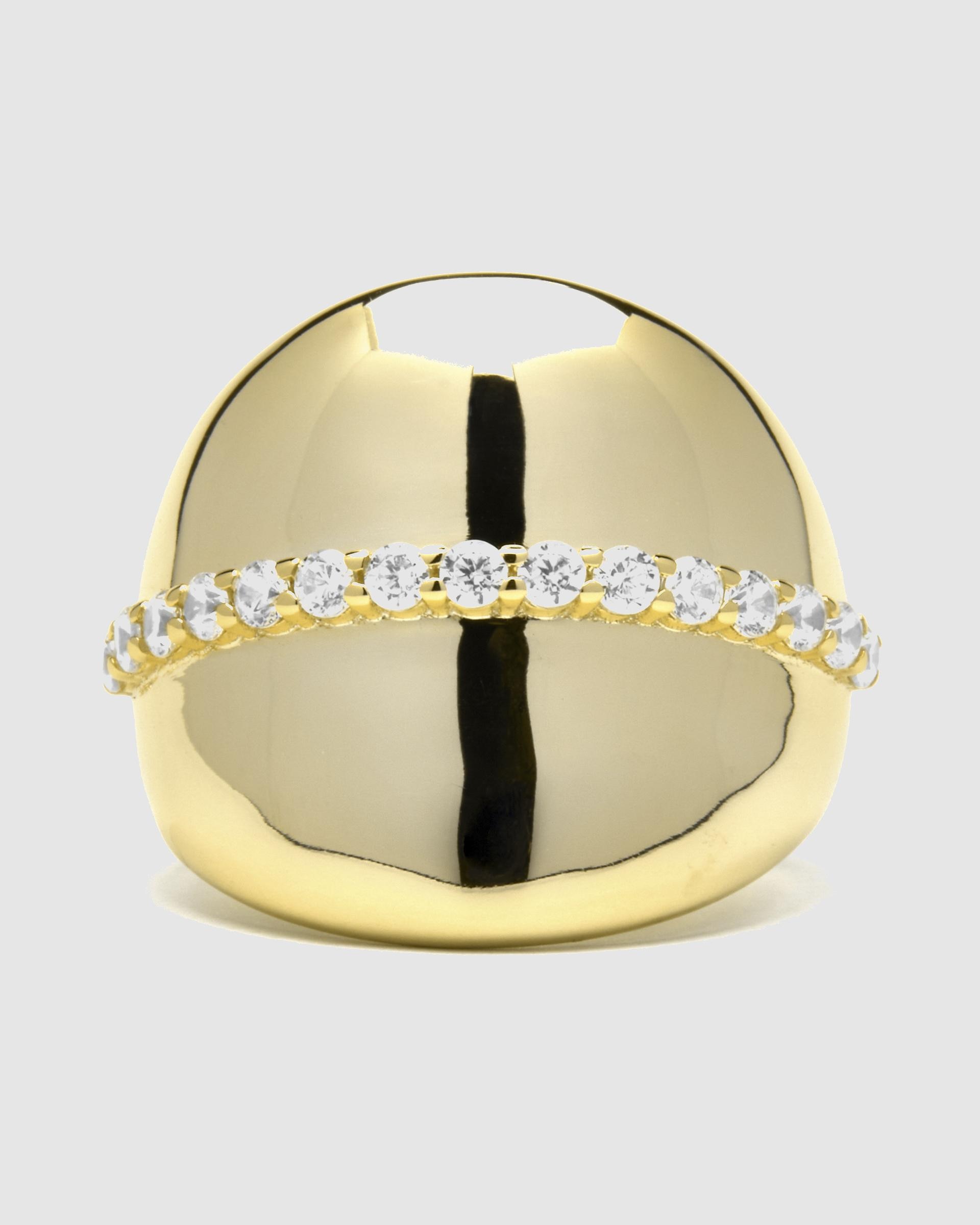 Anel Momentos para Brilhar de Prata de Lei 925 com Acabamento em Ouro de 18 Quilates e Zirconita Brilhante Ouro-5