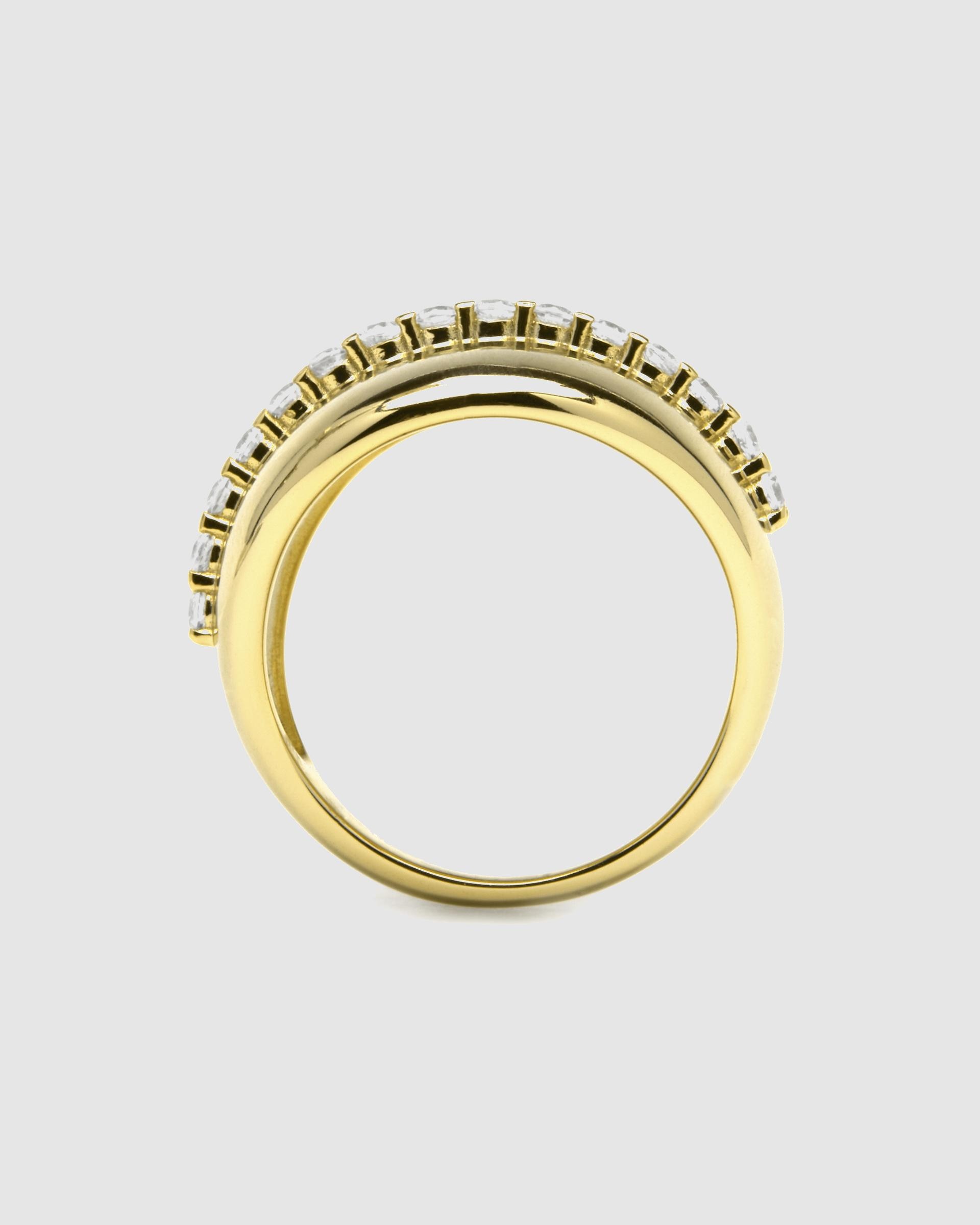 Anel Momentos para Brilhar de Prata de Lei 925 com Acabamento em Ouro de 18 Quilates e Zirconita Brilhante Ouro-6