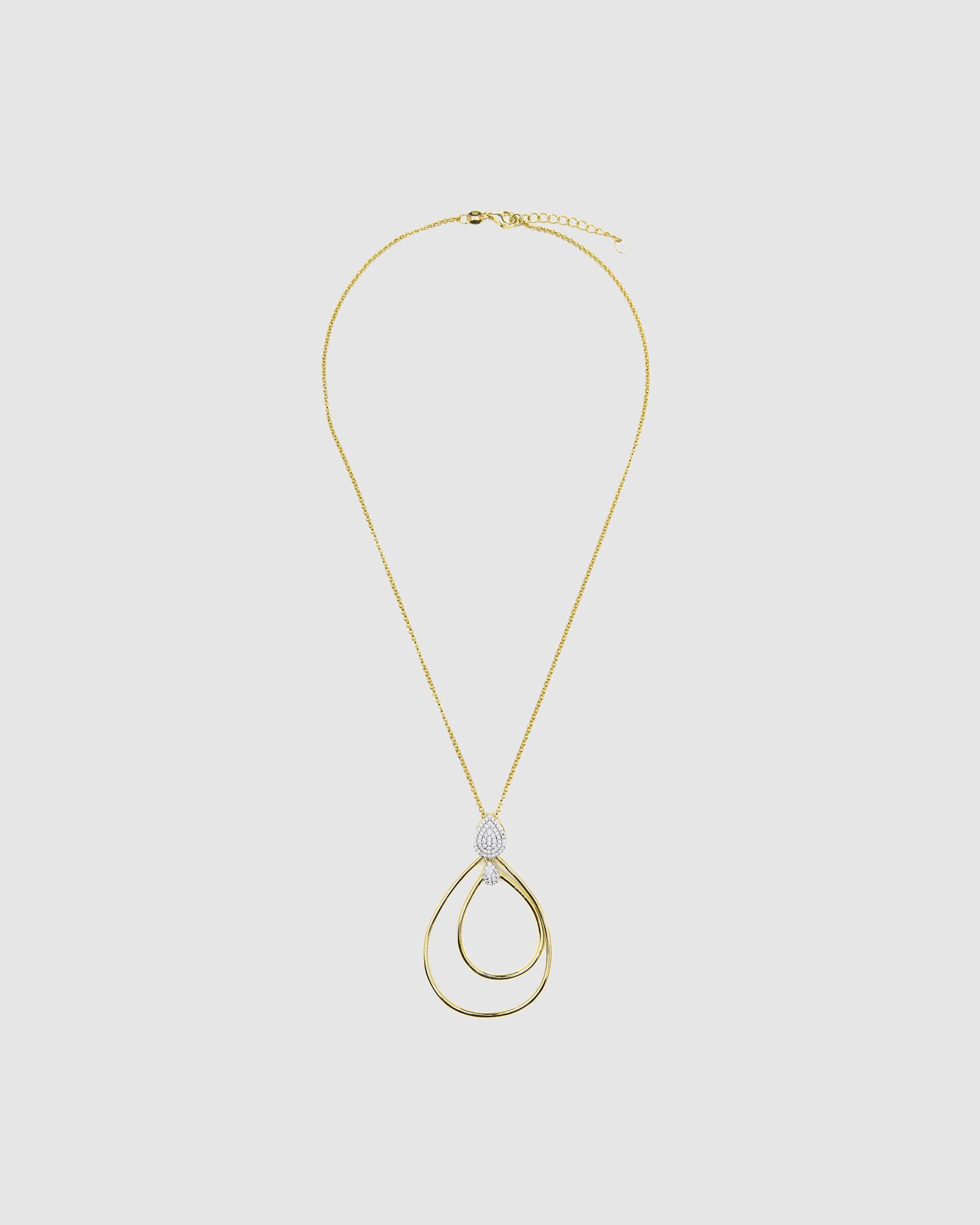 Colar Momentos para Brilhar de Prata de Lei 925 com Acabamento em Ouro de 18 Quilates e Zirconita Brilhante Ouro / Prata-3